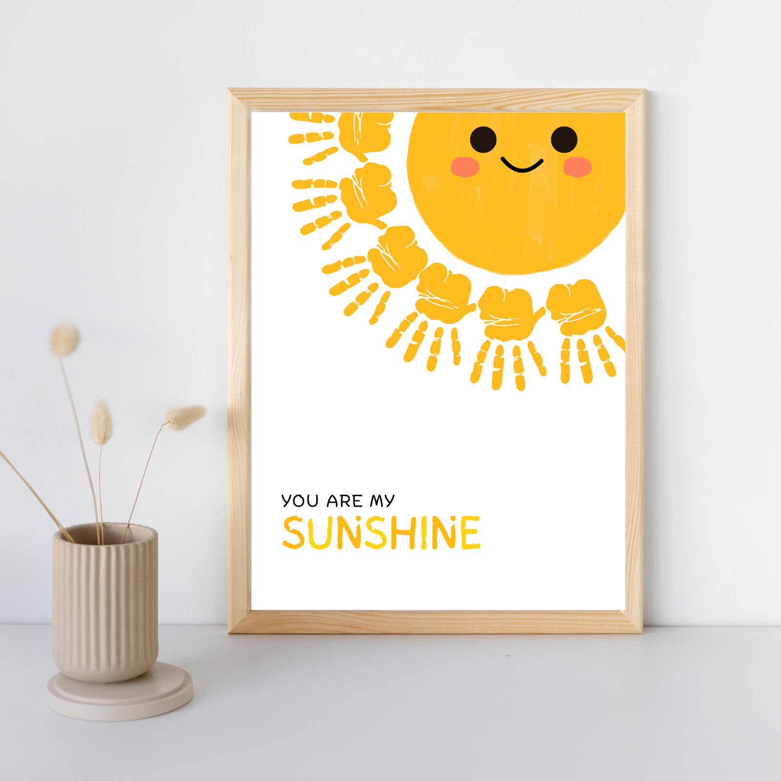 Personalized Smiling Sunshine Handprint Art