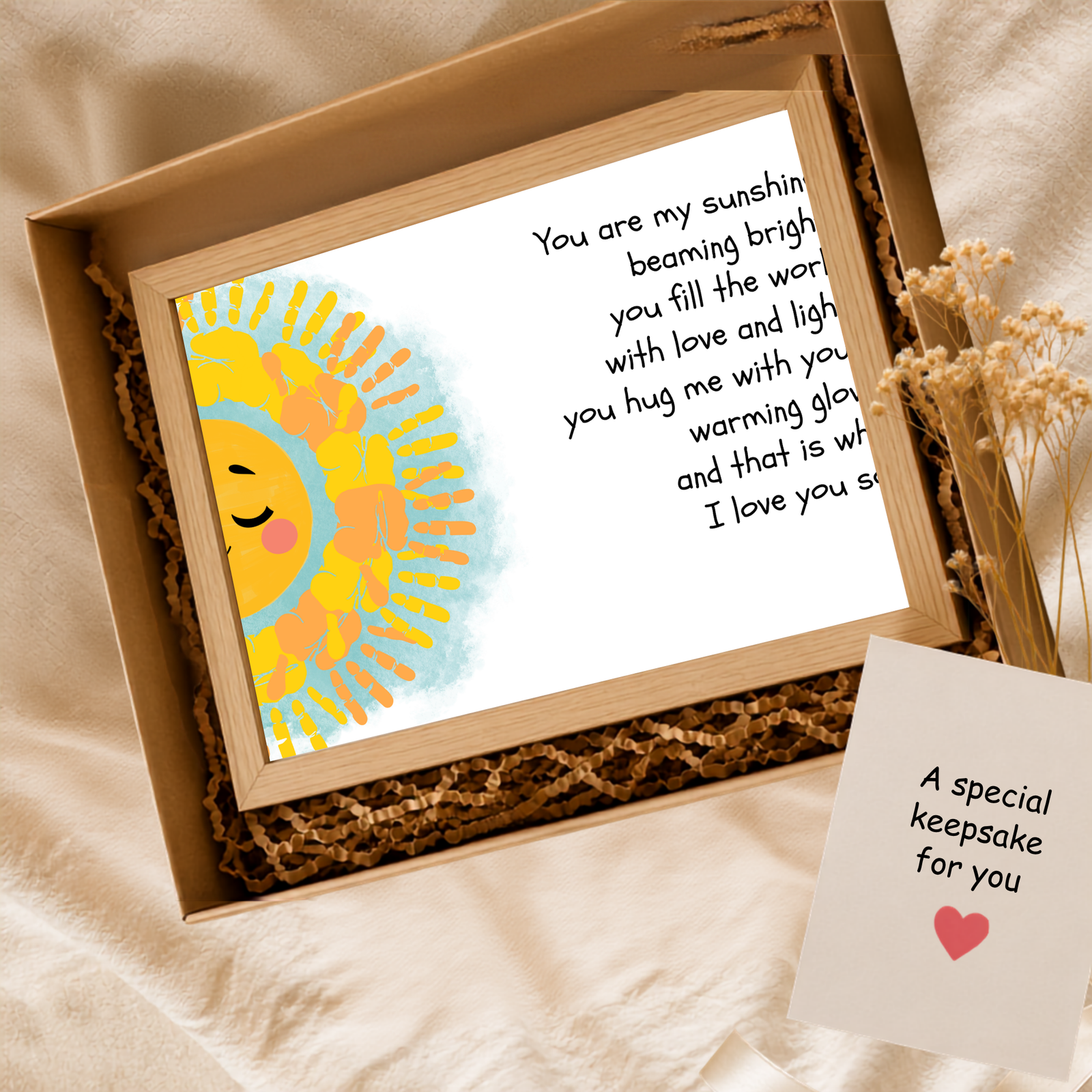 Personalized Blushing Sunshine Handprint Art