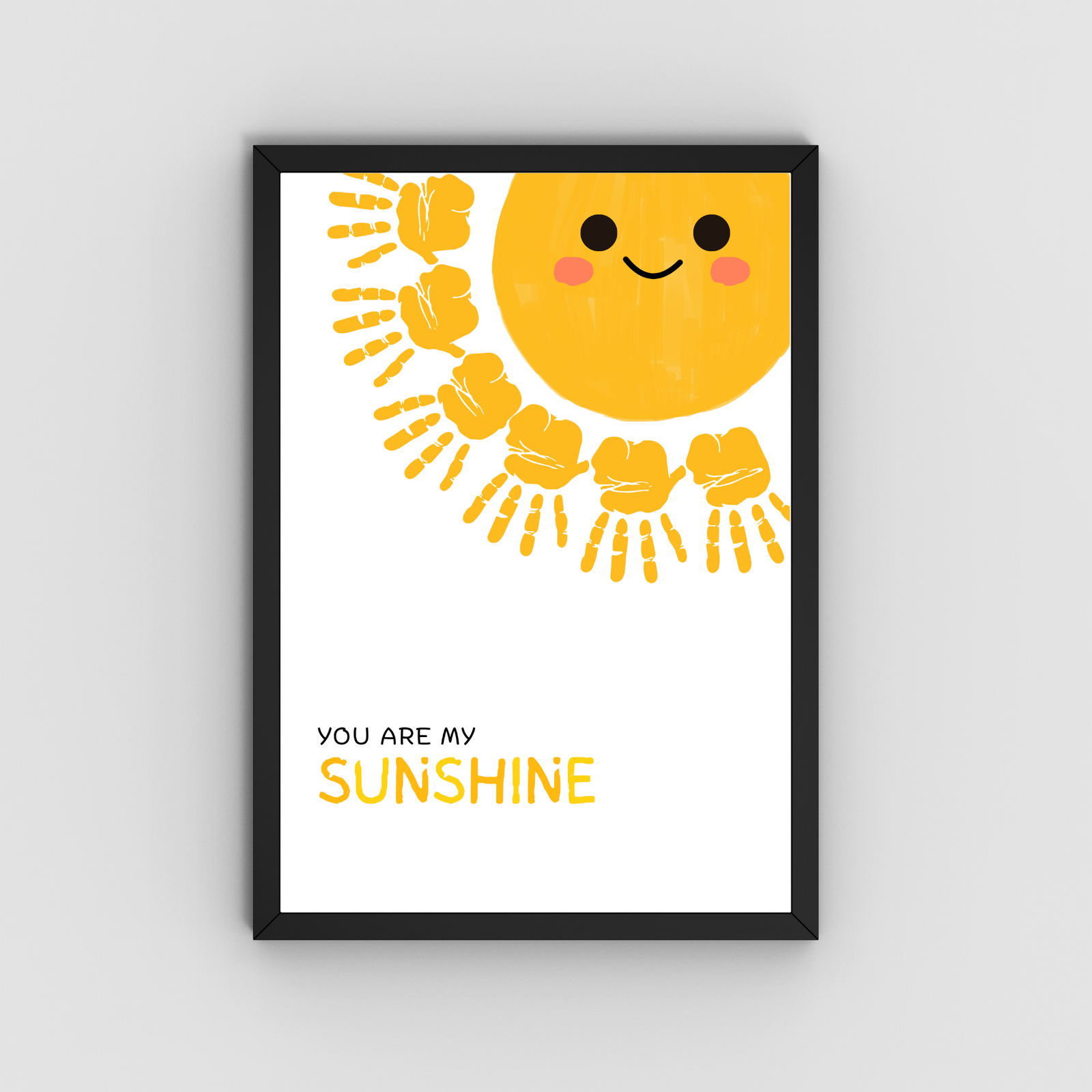 Personalized Smiling Sunshine Handprint Art