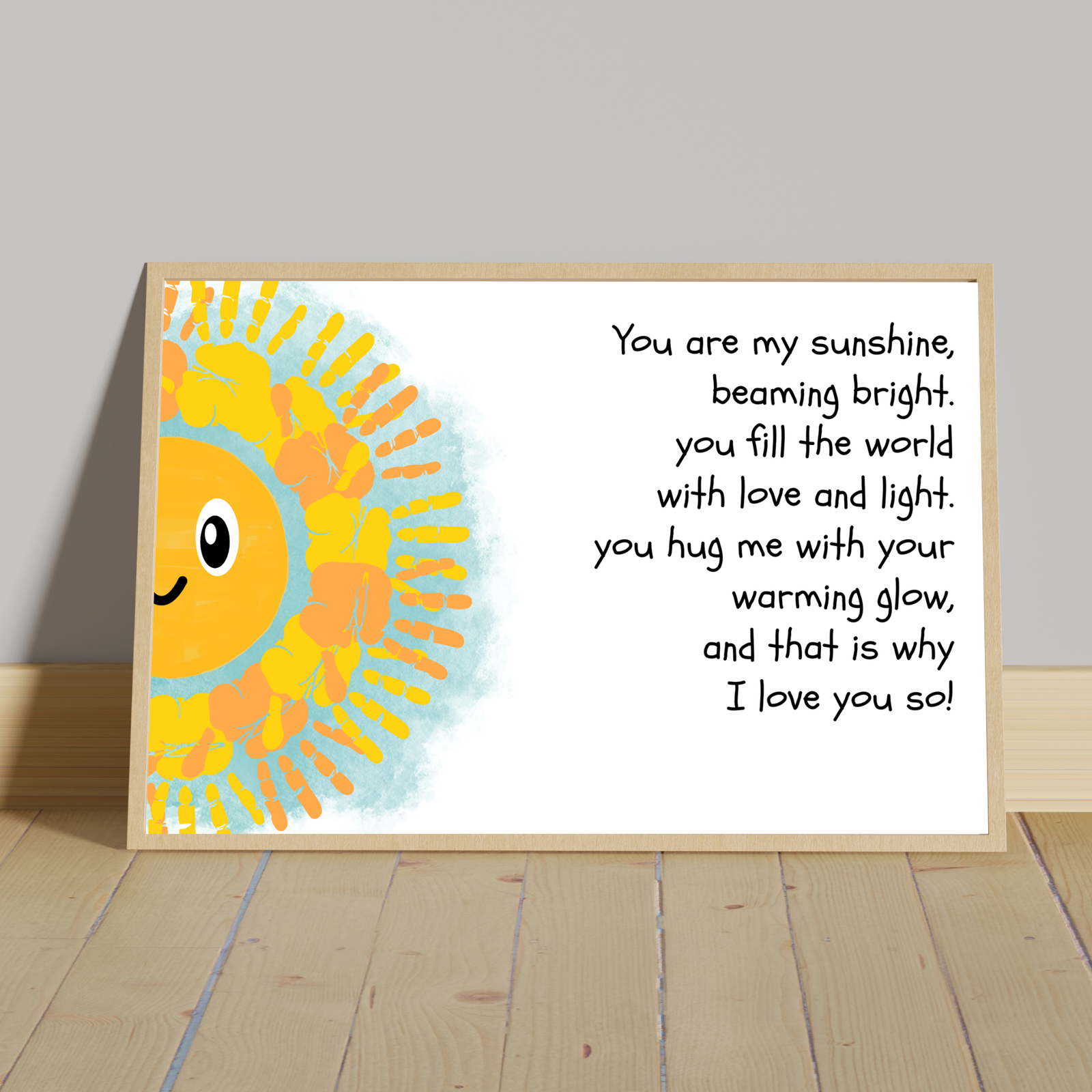 Personalized Happy Sunshine Handprint Art