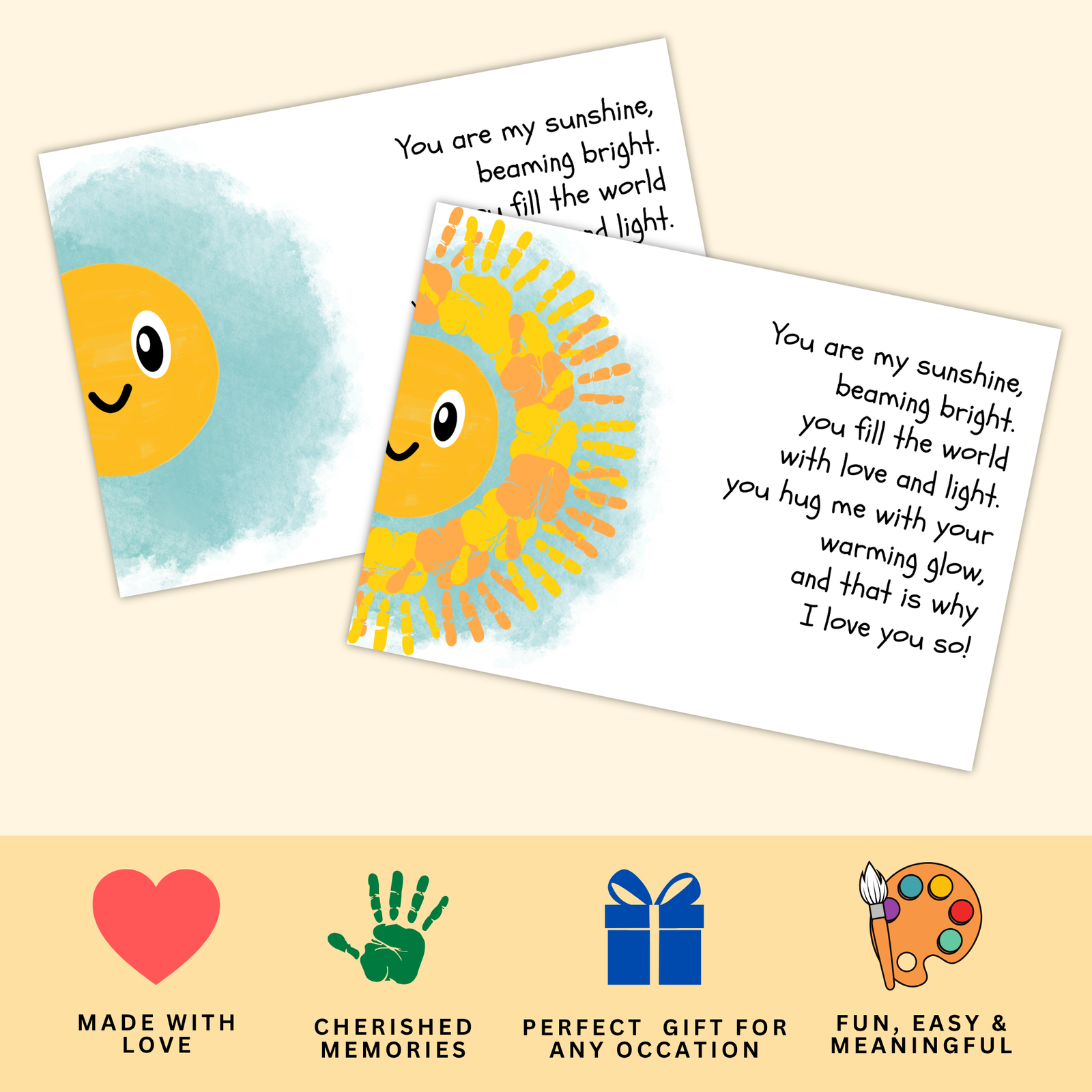 Personalized Happy Sunshine Handprint Art