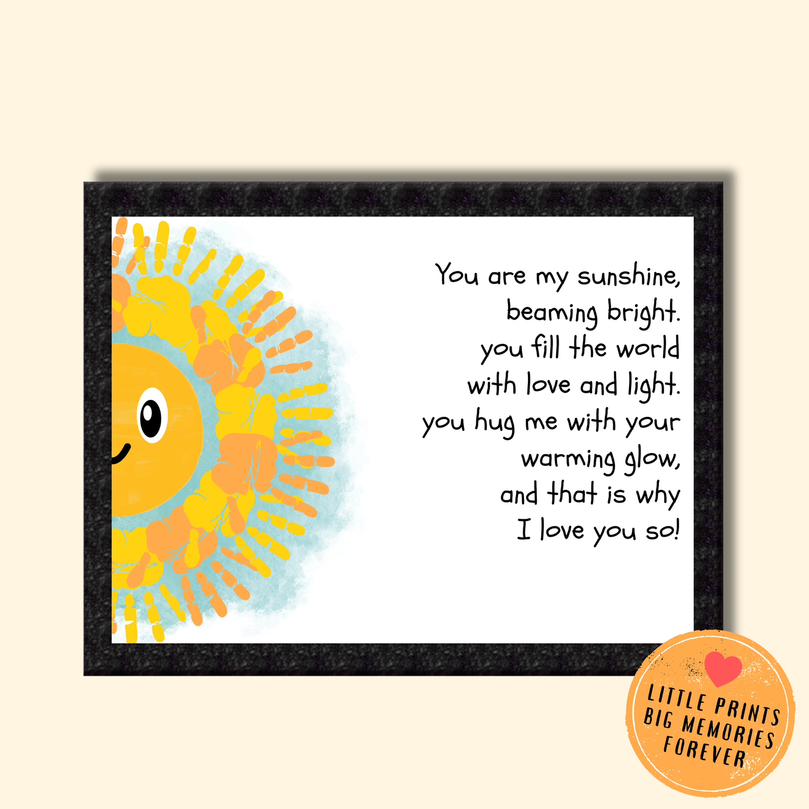 Personalized Happy Sunshine Handprint Art