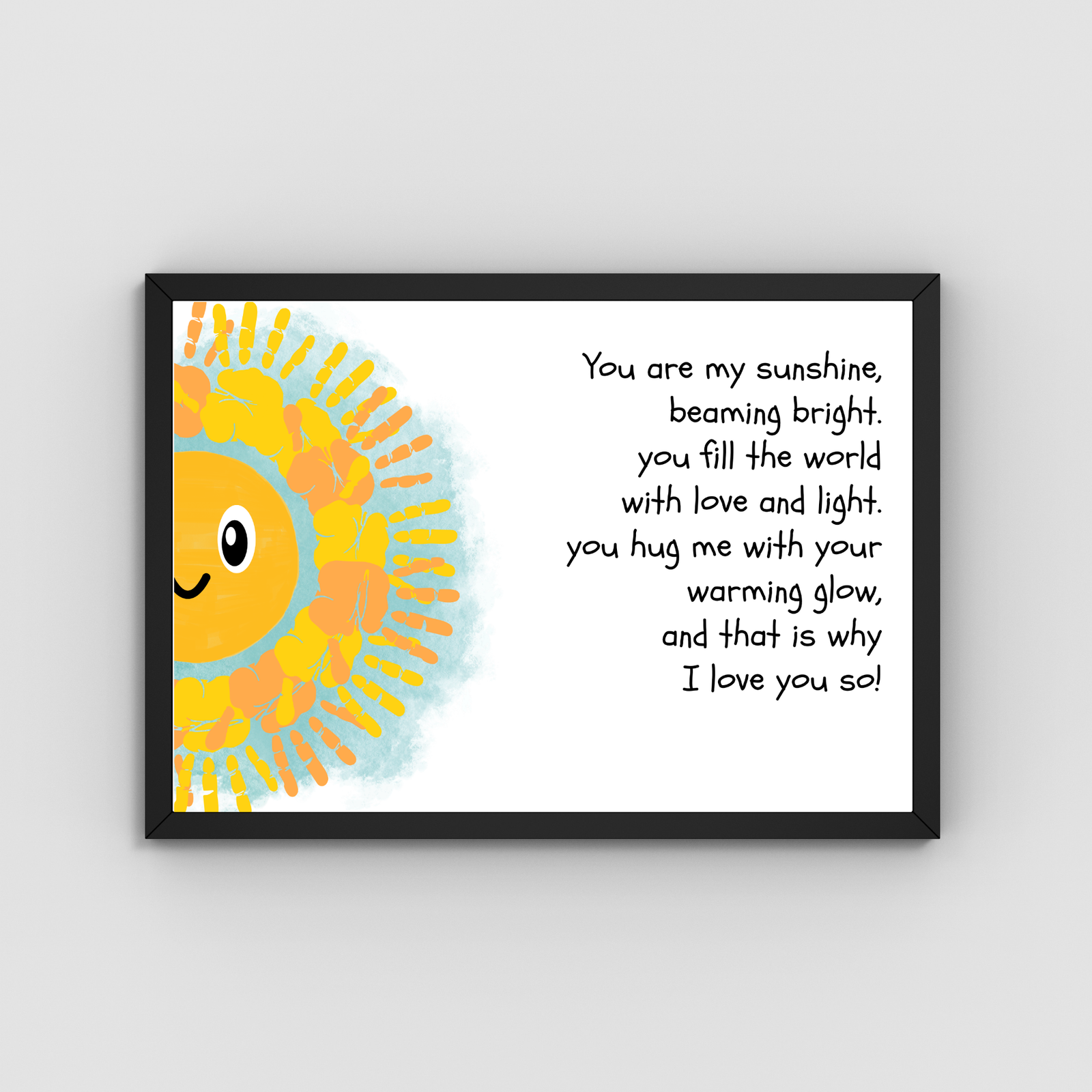 Personalized Happy Sunshine Handprint Art