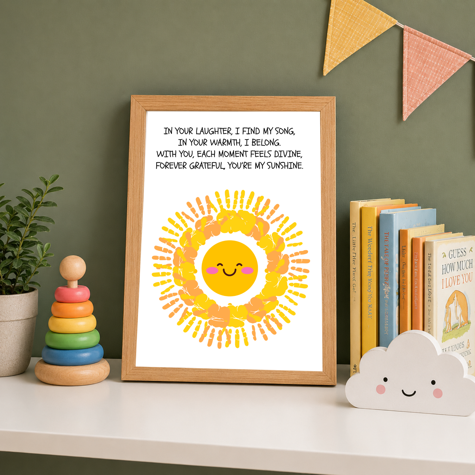 Personalized Smiley Sunshine Handprint Art