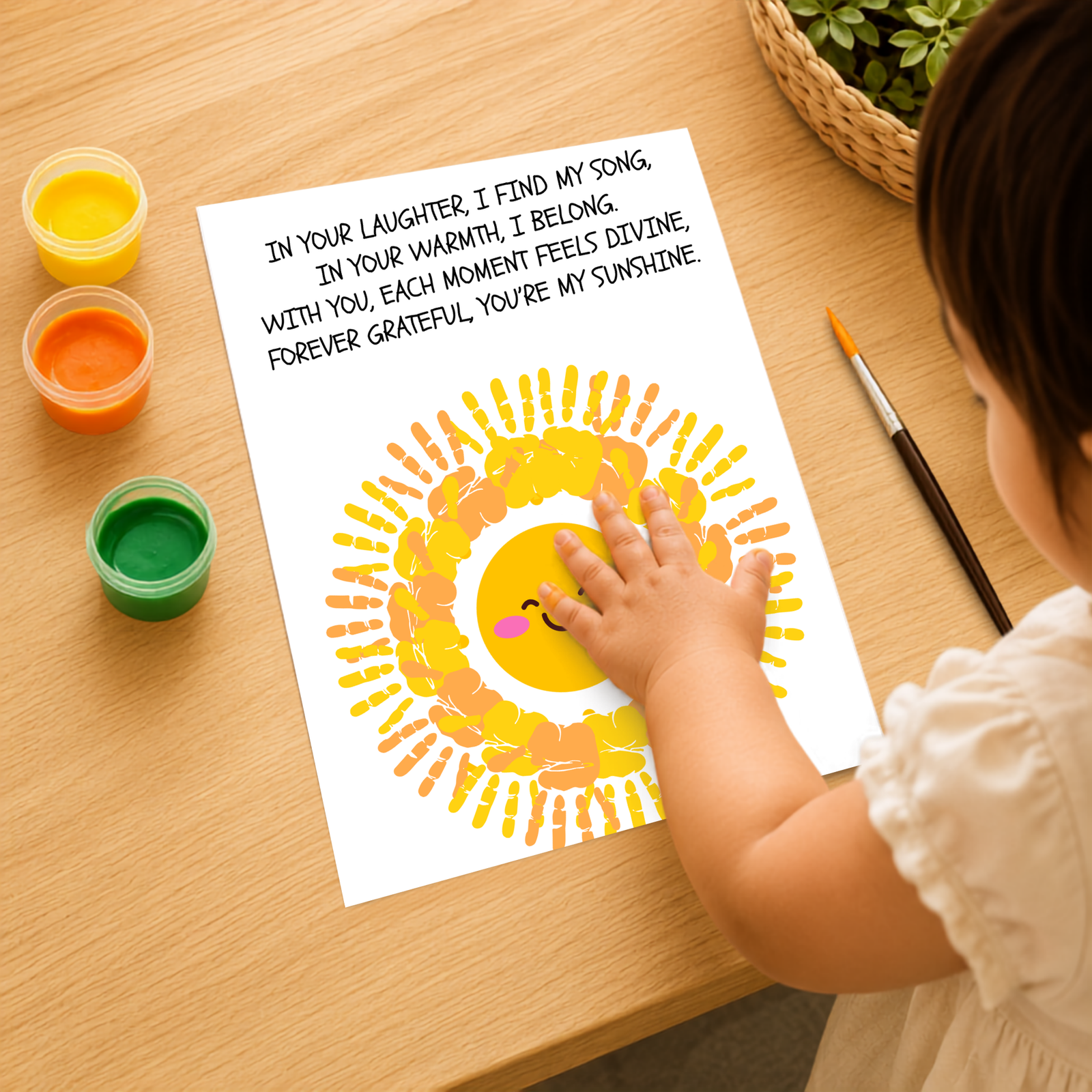 Personalized Smiley Sunshine Handprint Art