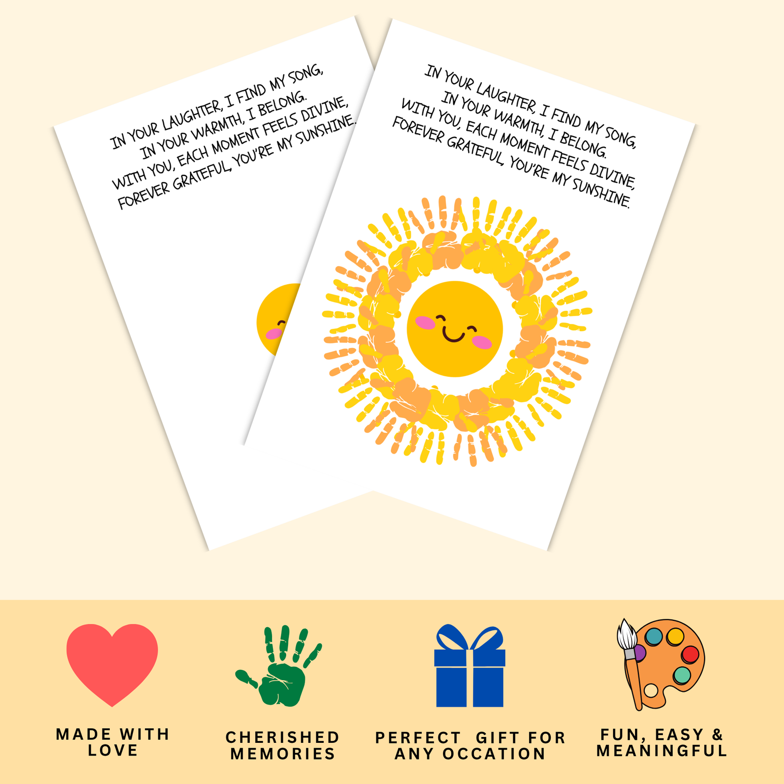 Personalized Smiley Sunshine Handprint Art