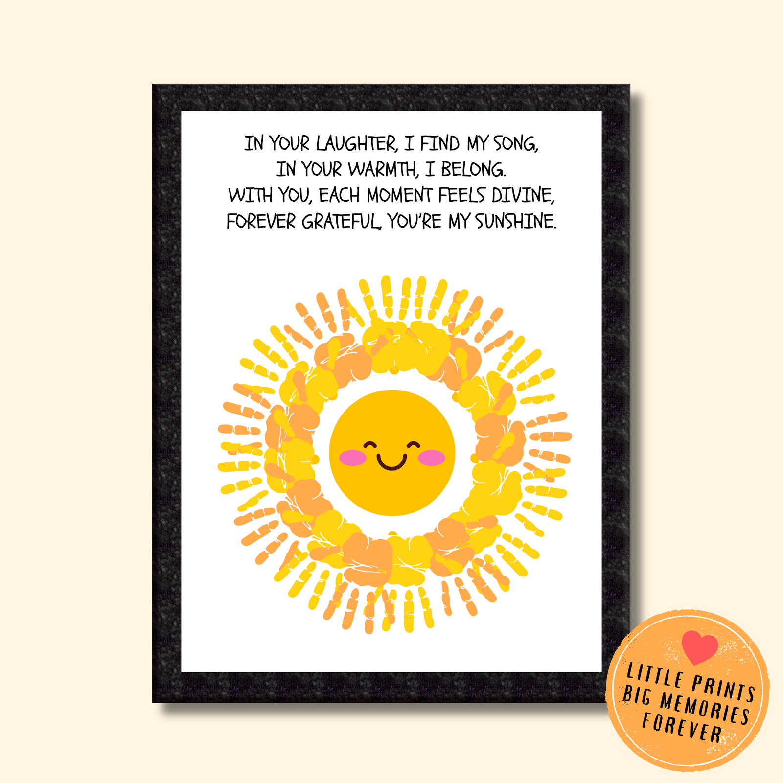 Personalized Smiley Sunshine Handprint Art