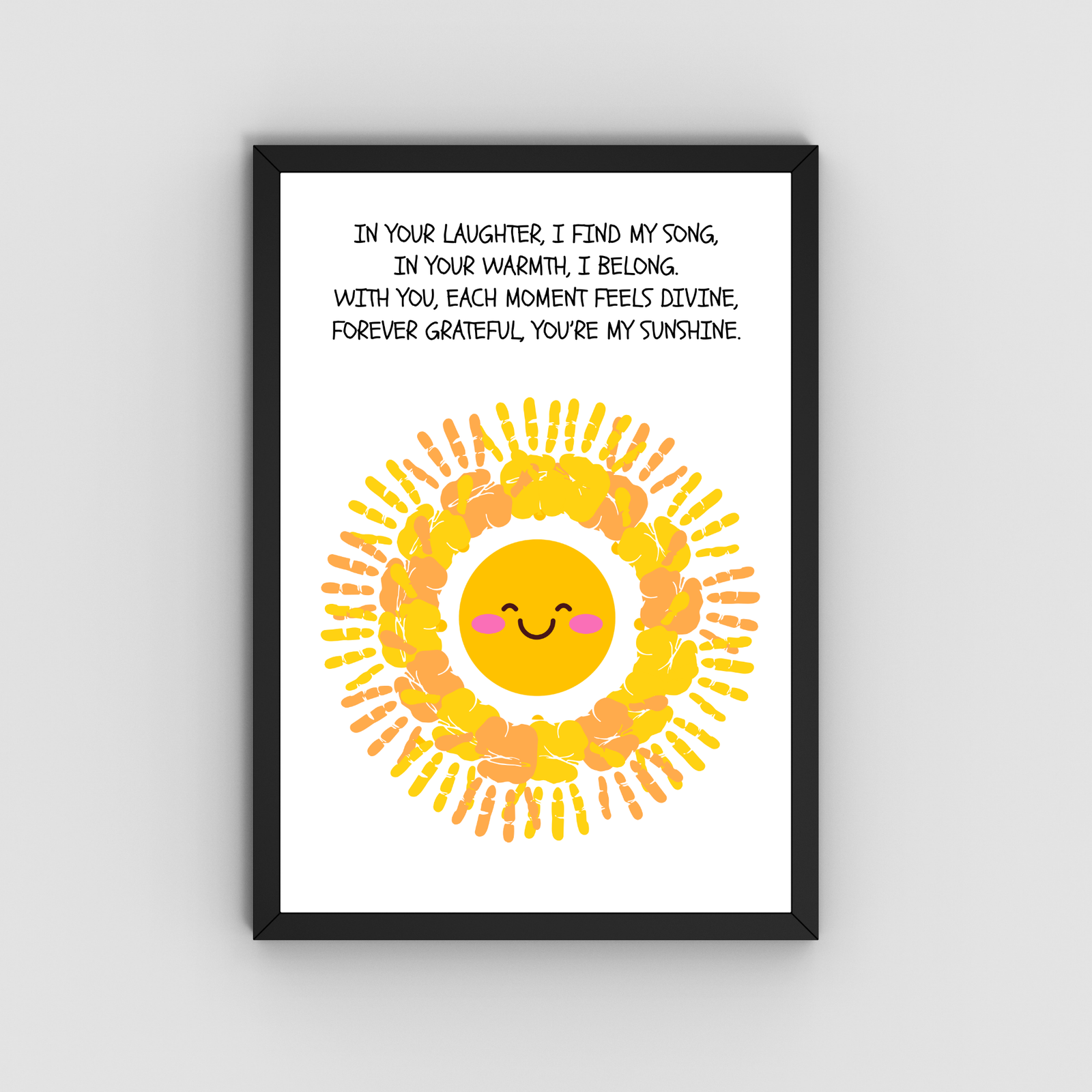 Personalized Smiley Sunshine Handprint Art