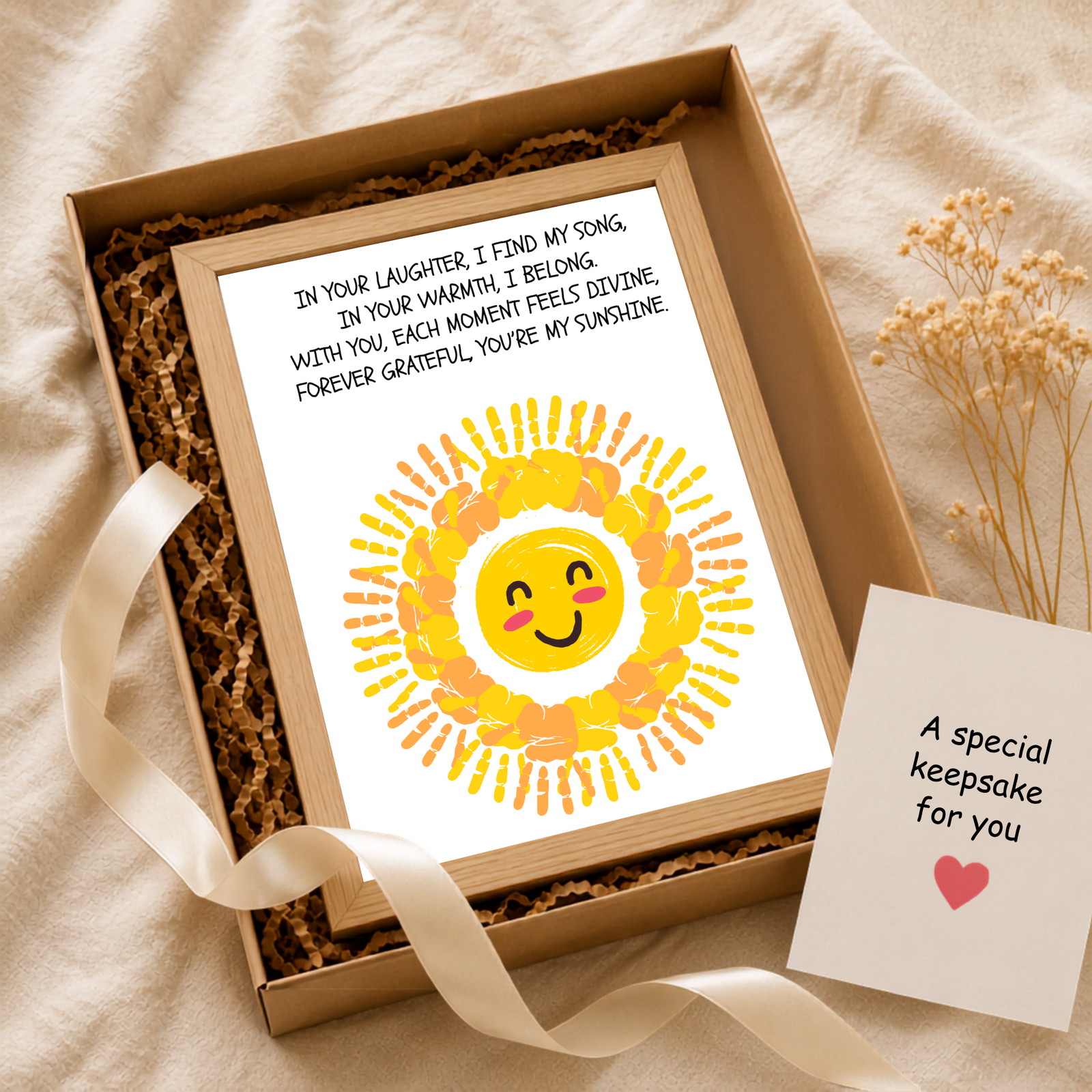 Personalized Blushing Sunshine Handprint Art
