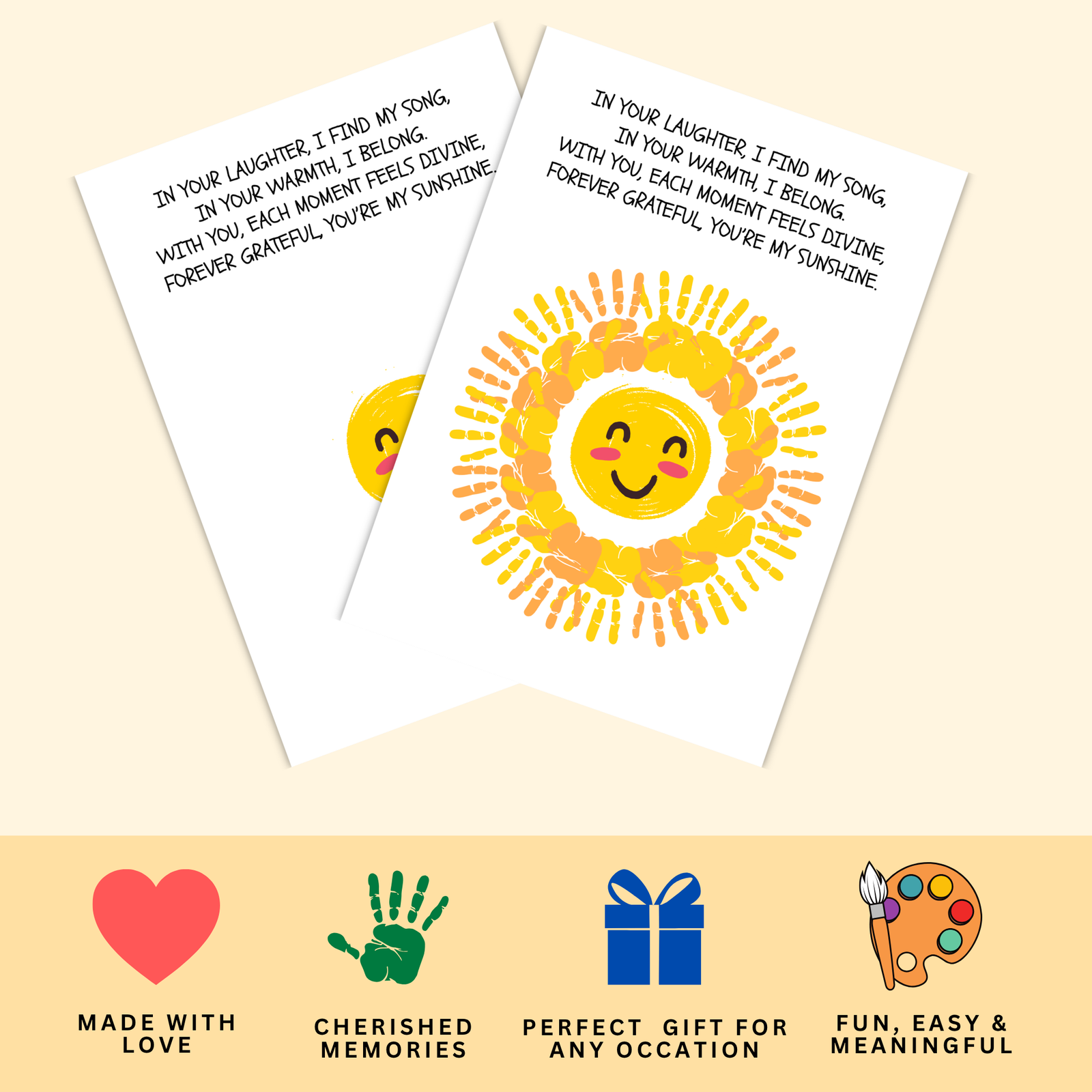 Personalized Blushing Sunshine Handprint Art