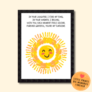 Personalized Blushing Sunshine Handprint Art