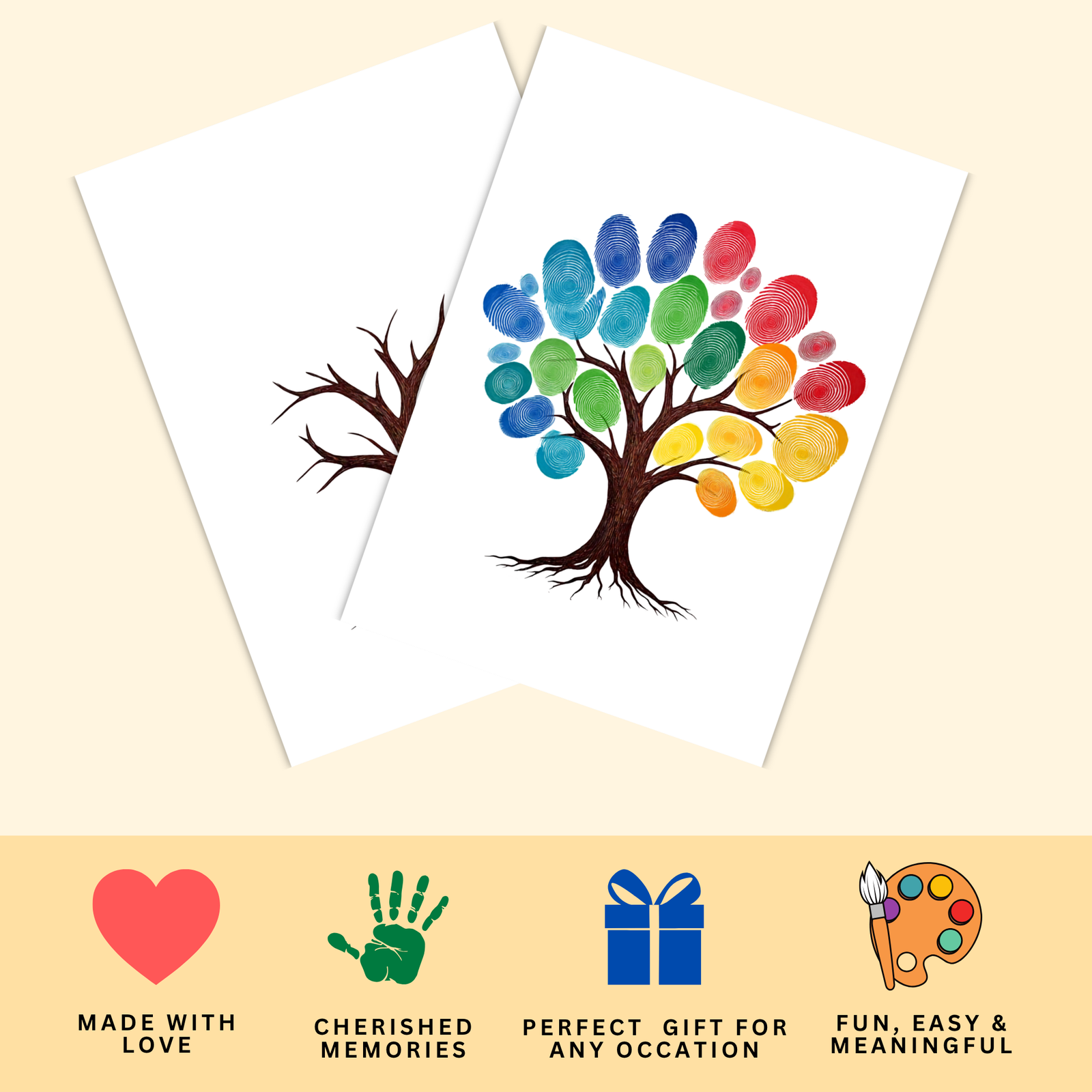 Personalized Colorful Tree Thumbprint Art