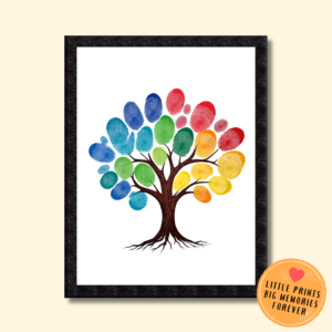 Personalized Colorful Tree Thumbprint Art