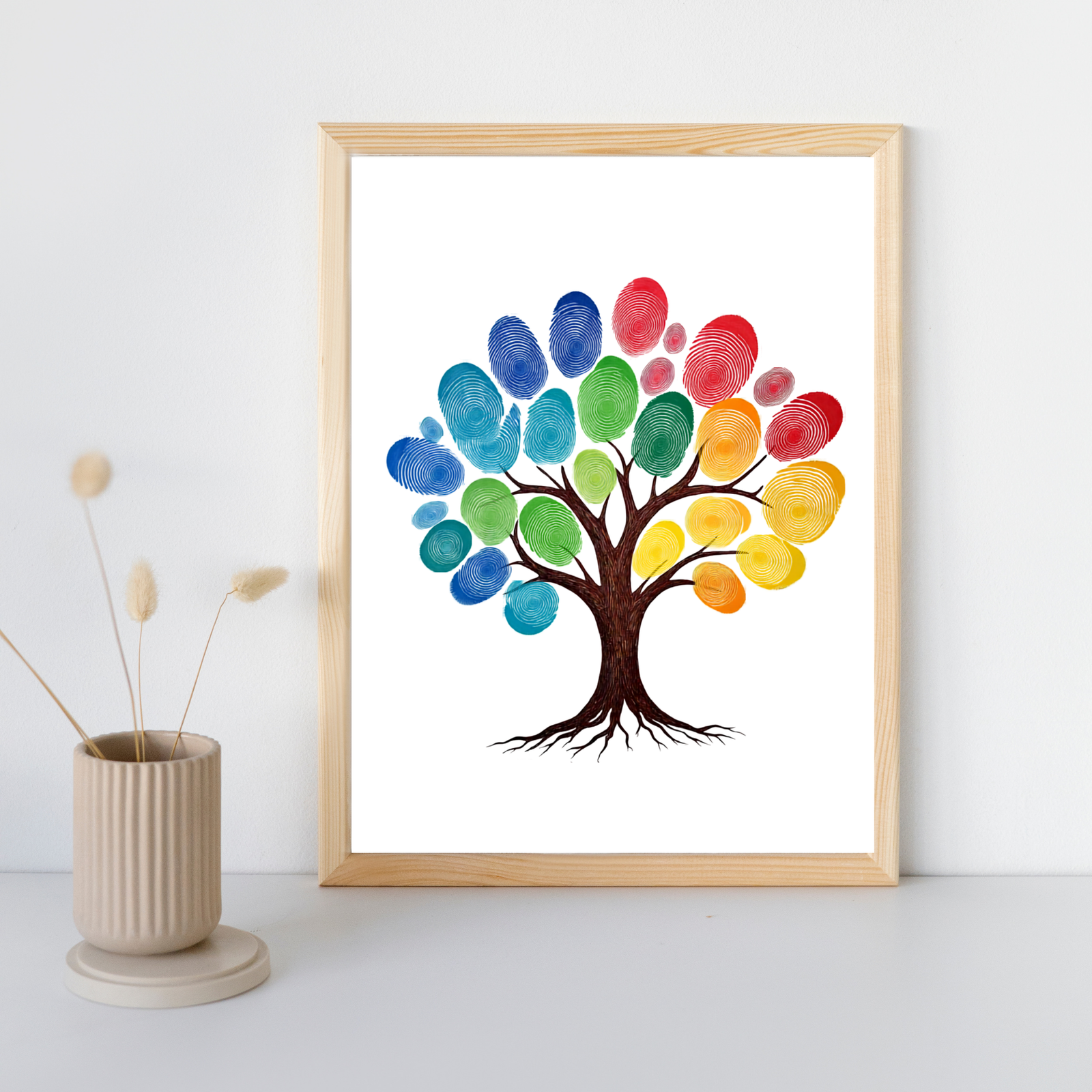 Personalized Colorful Tree Thumbprint Art