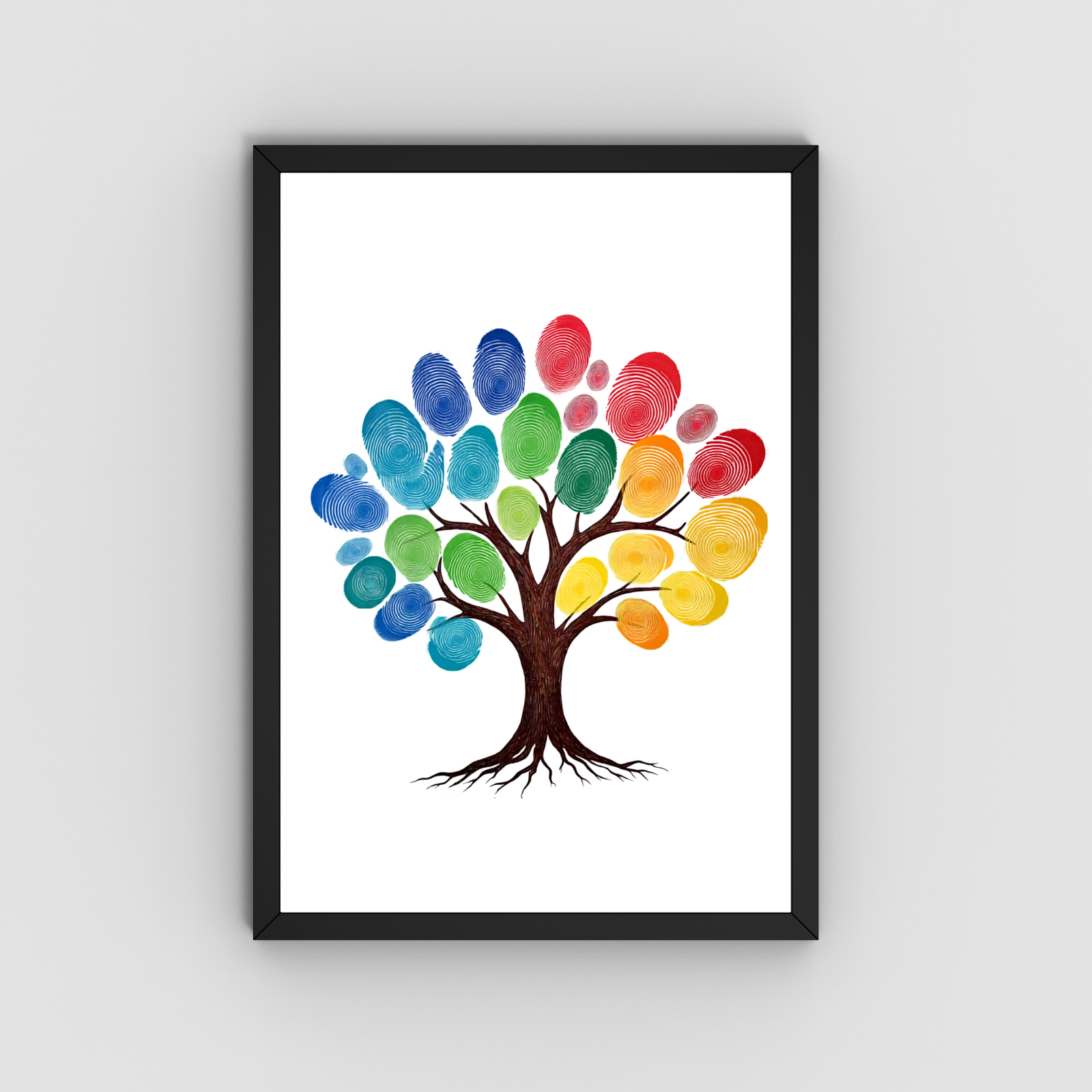 Personalized Colorful Tree Thumbprint Art