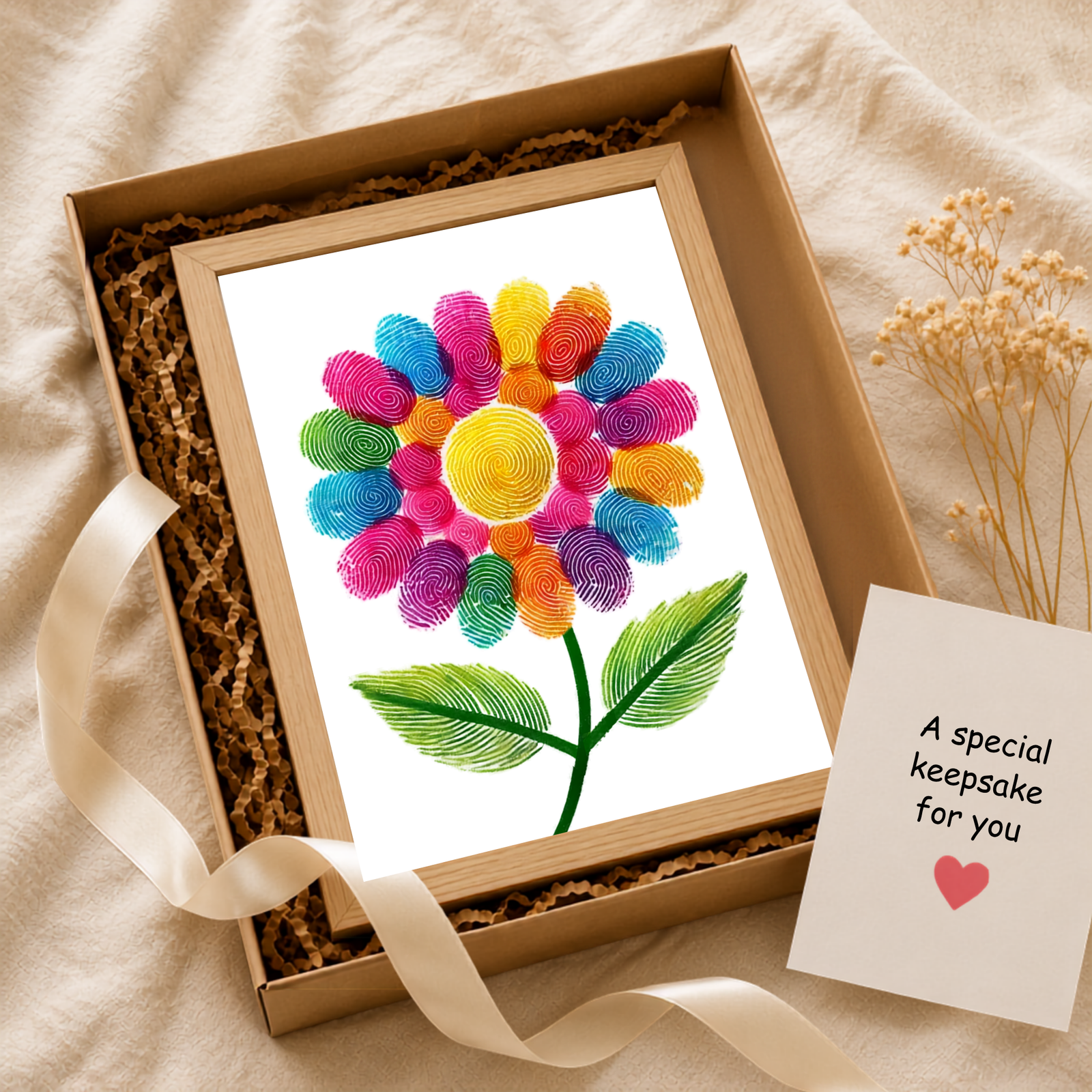 Personalized Colorful Flower Thumbprint Art