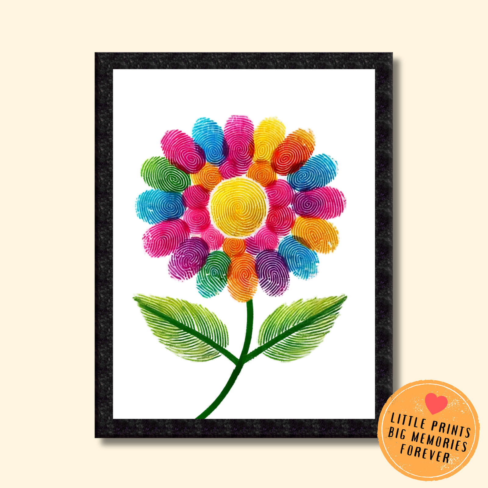 Personalized Colorful Flower Thumbprint Art