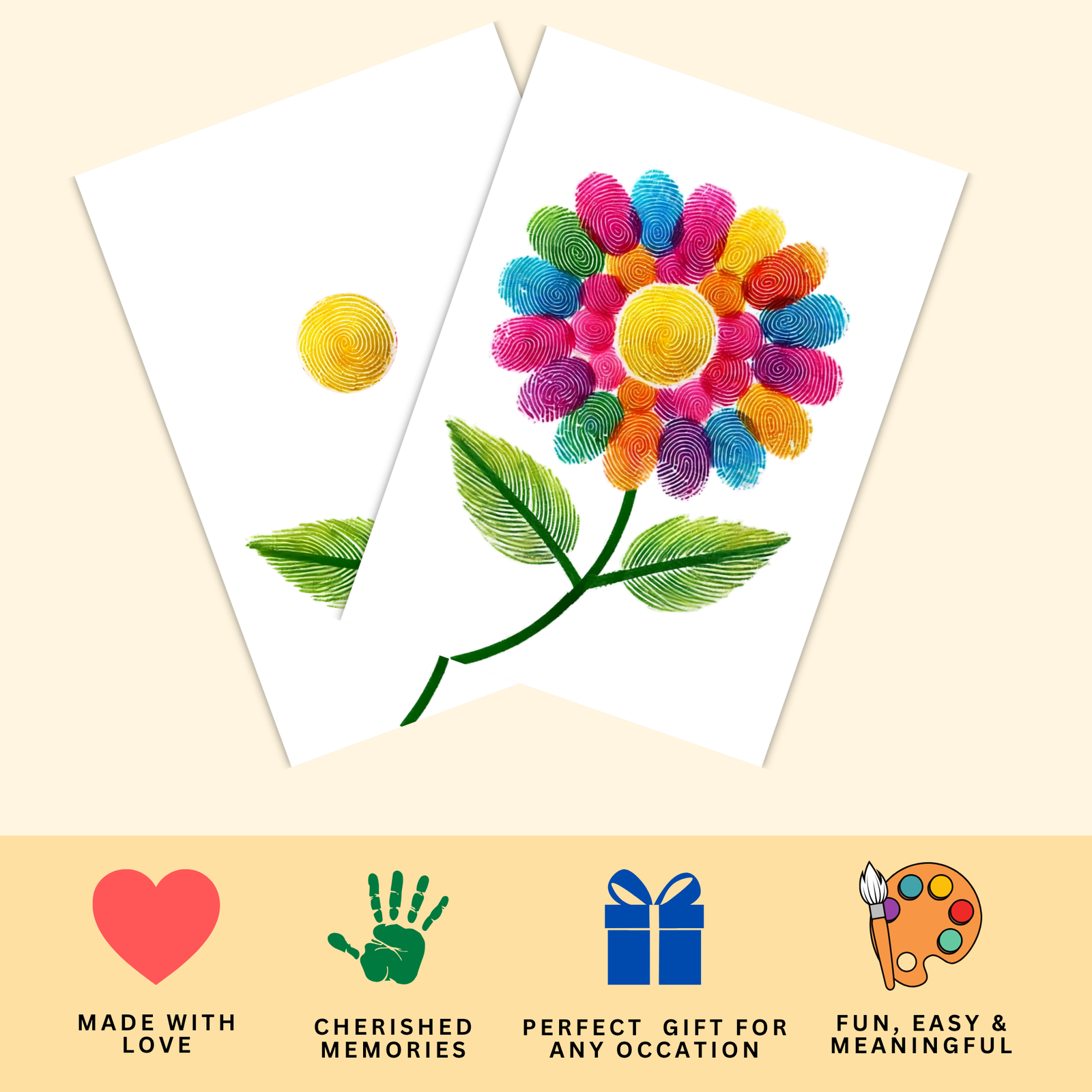 Personalized Colorful Flower Thumbprint Art