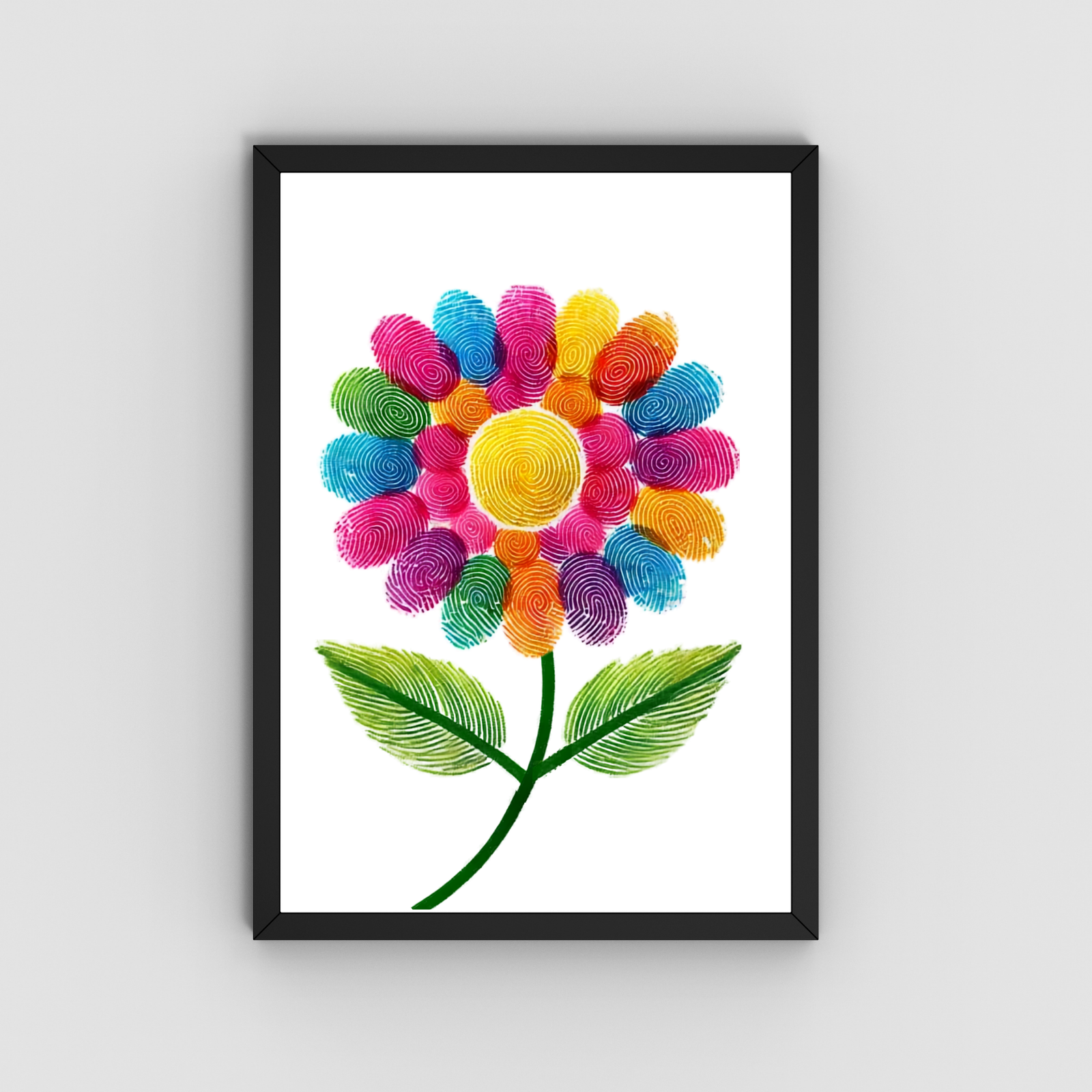 Personalized Colorful Flower Thumbprint Art