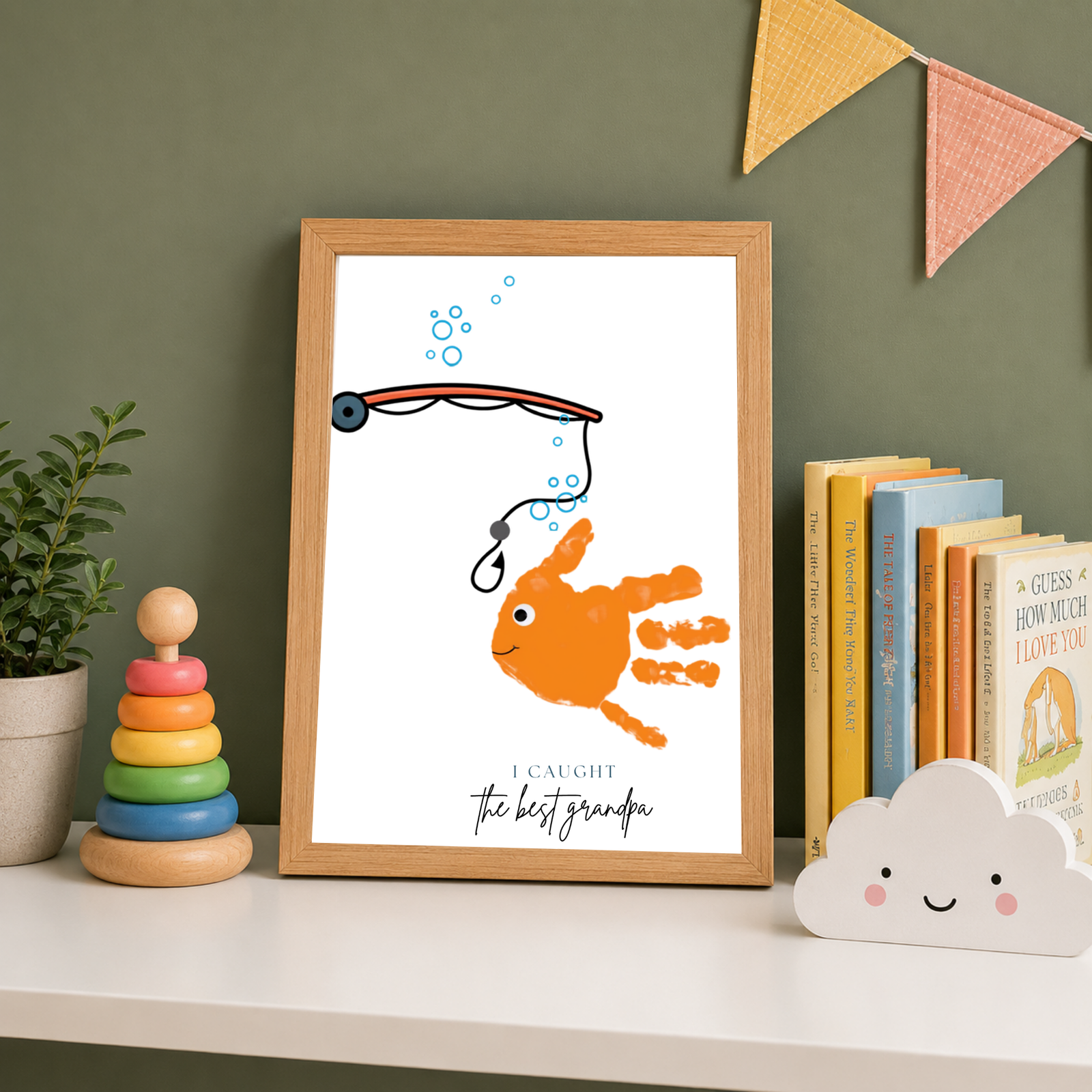 Personalized Fishing Handprint Art
