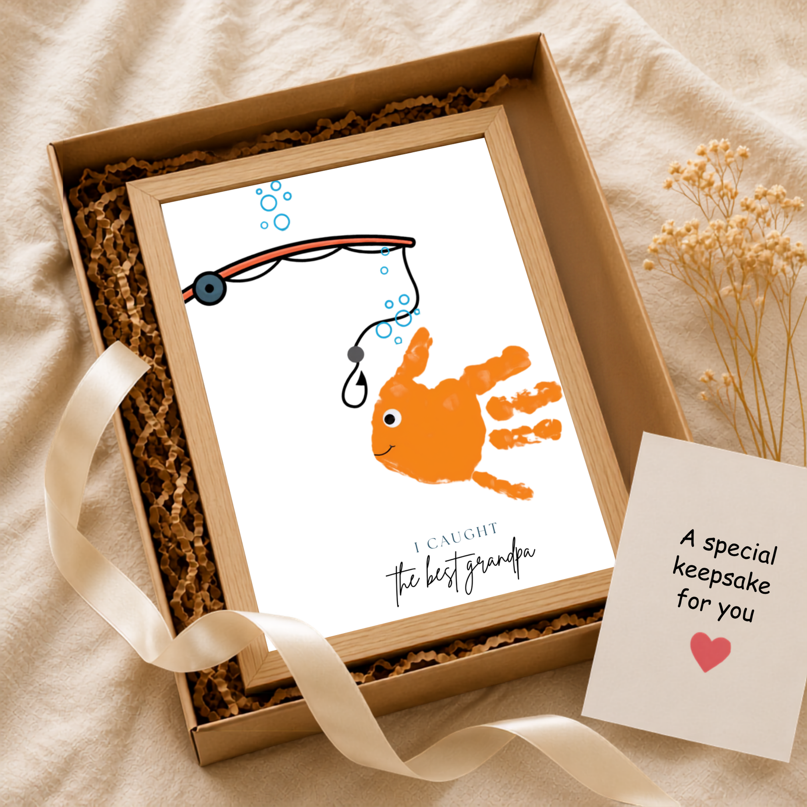 Personalized Fishing Handprint Art