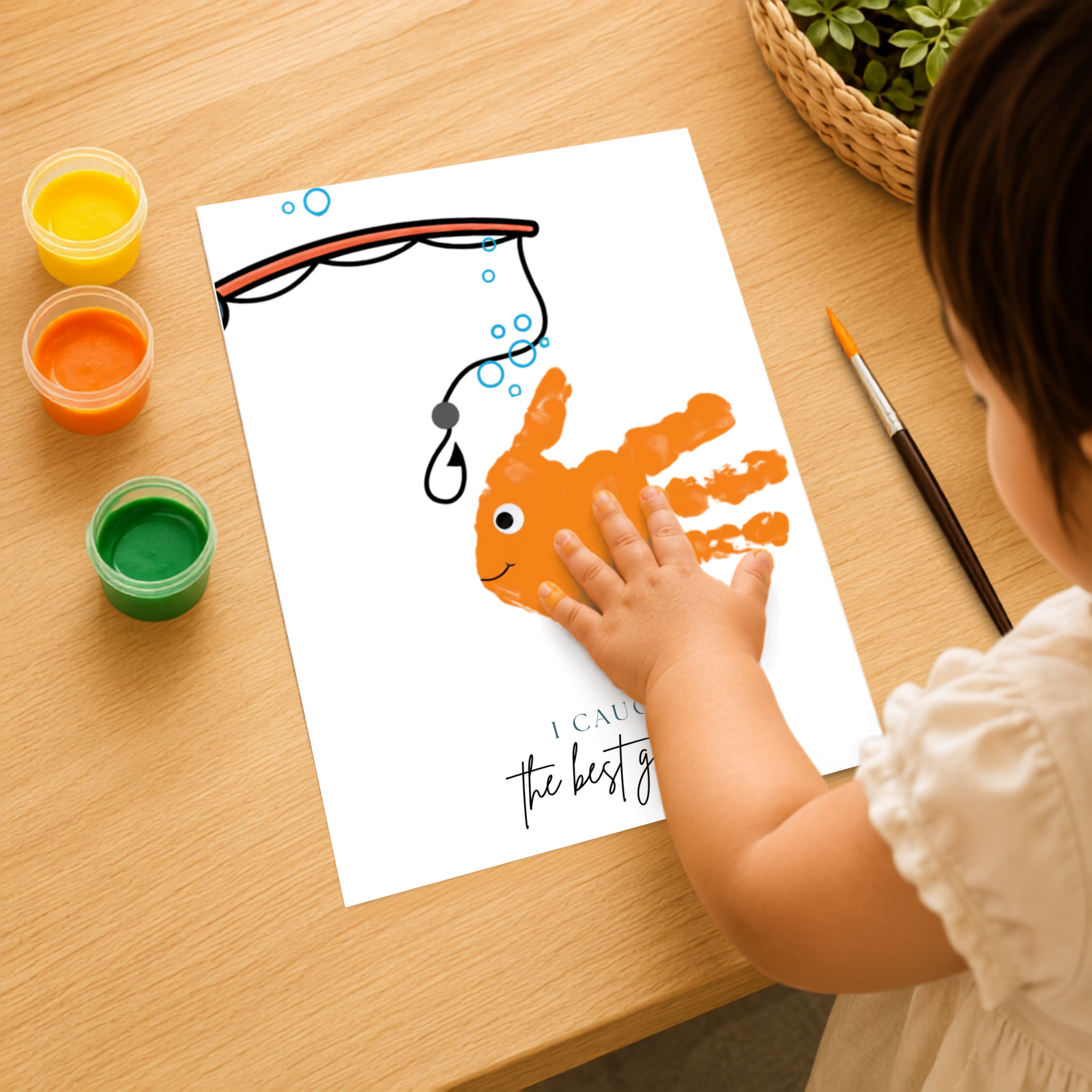 Personalized Fishing Handprint Art