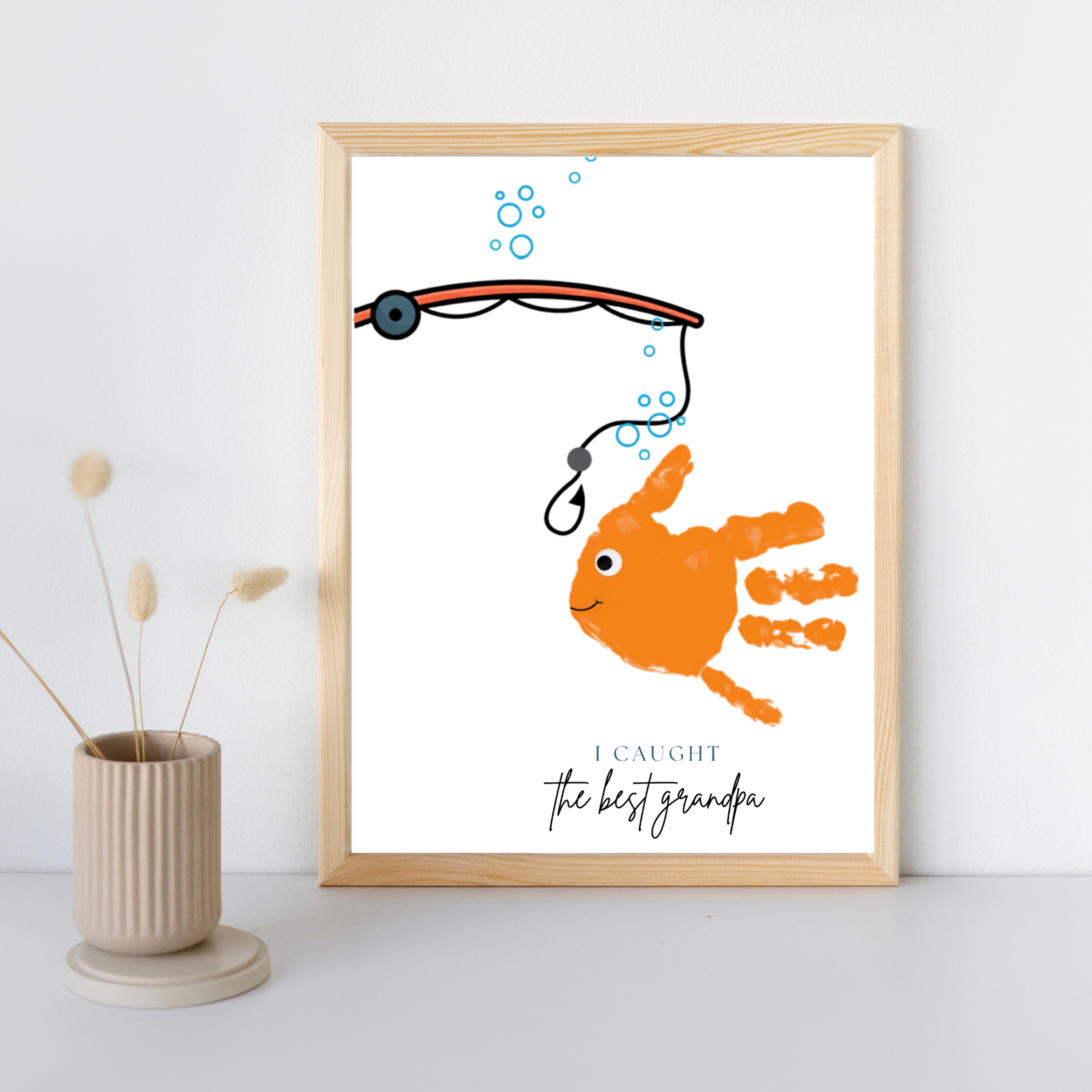 Personalized Fishing Handprint Art