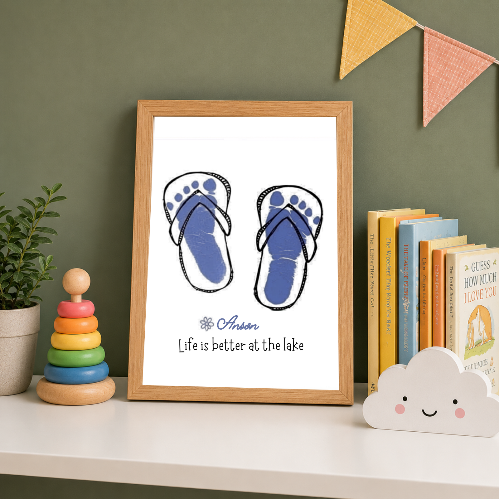 Personalized Footprint Slipper Art