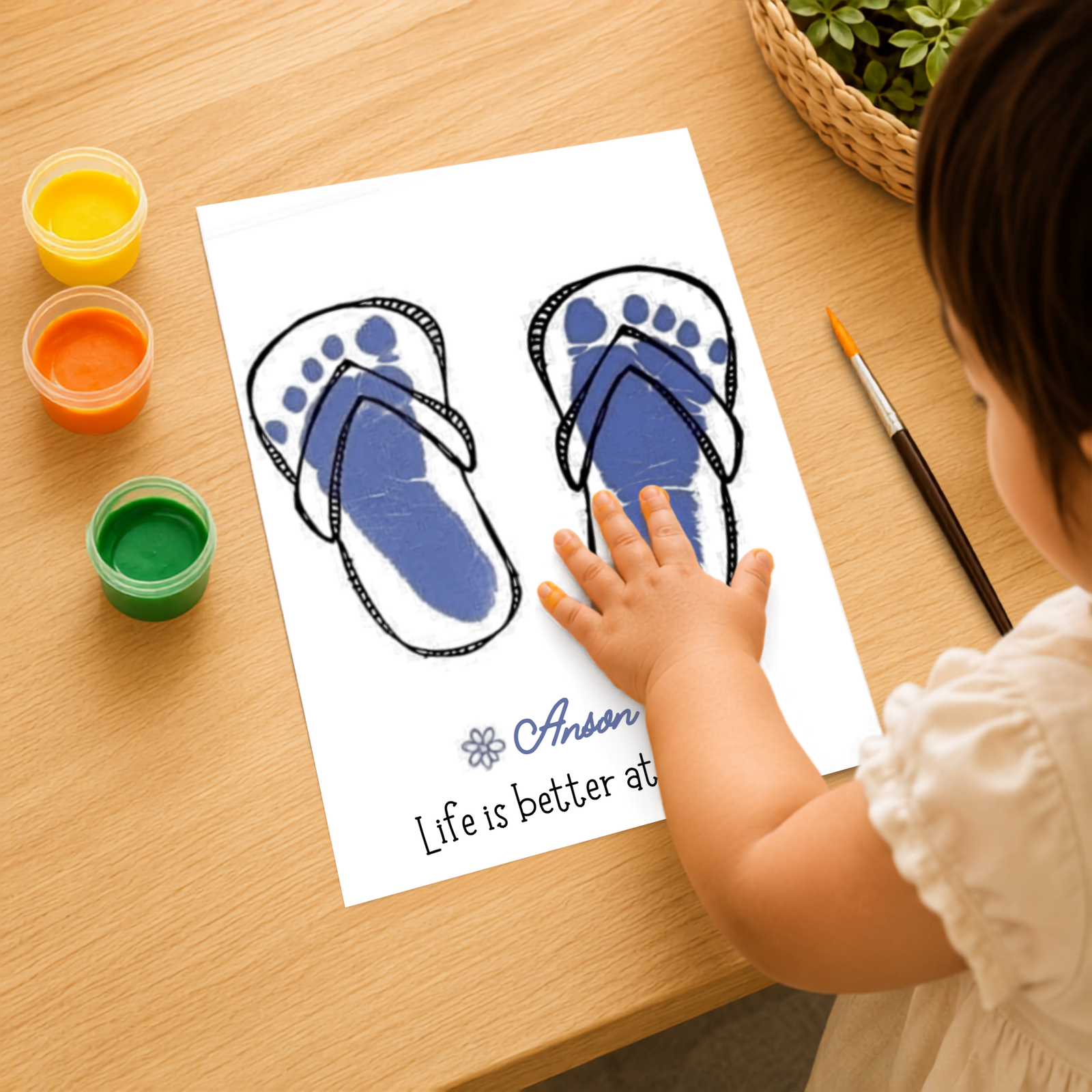 Personalized Footprint Slipper Art