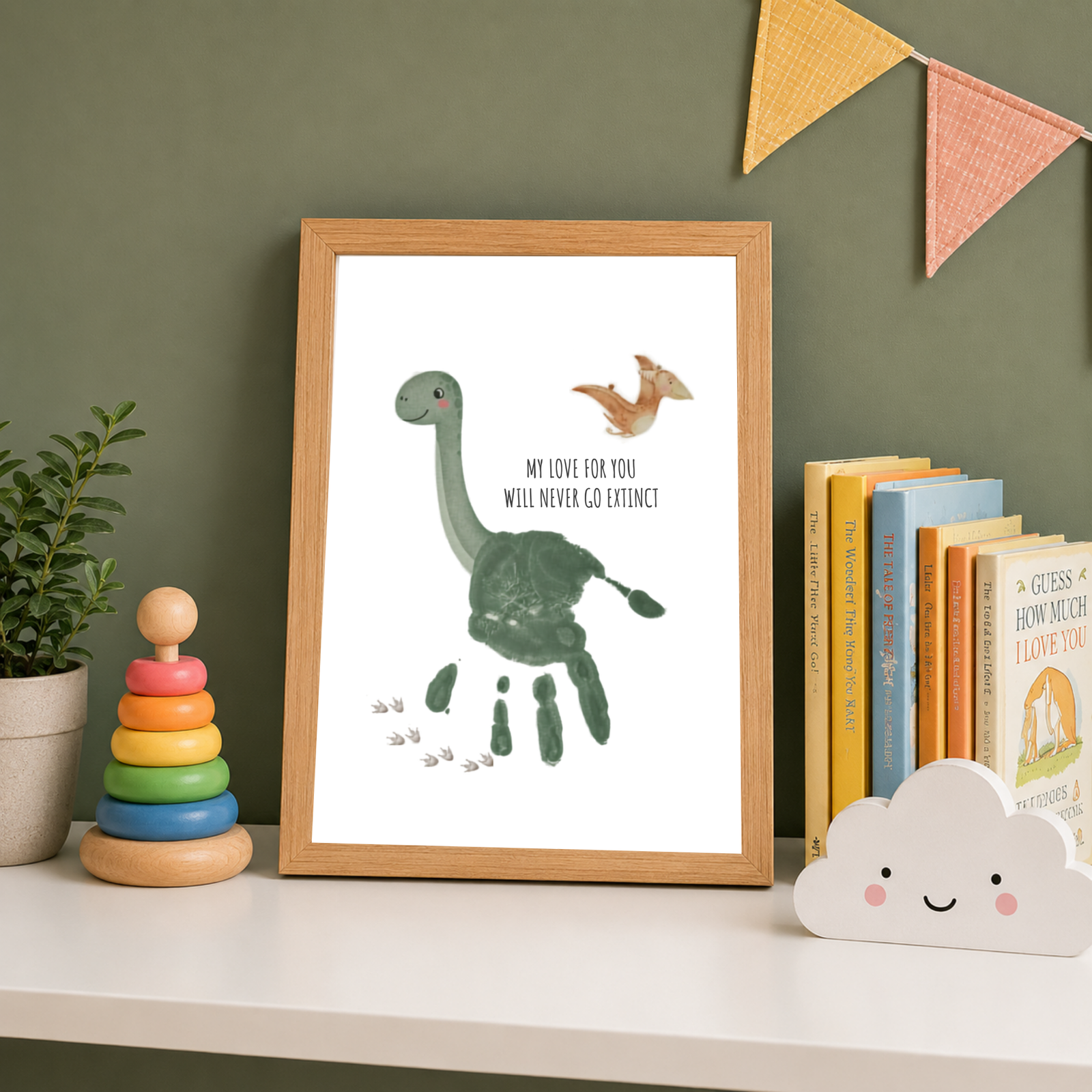 Personalized Dinosaur Handprint Art