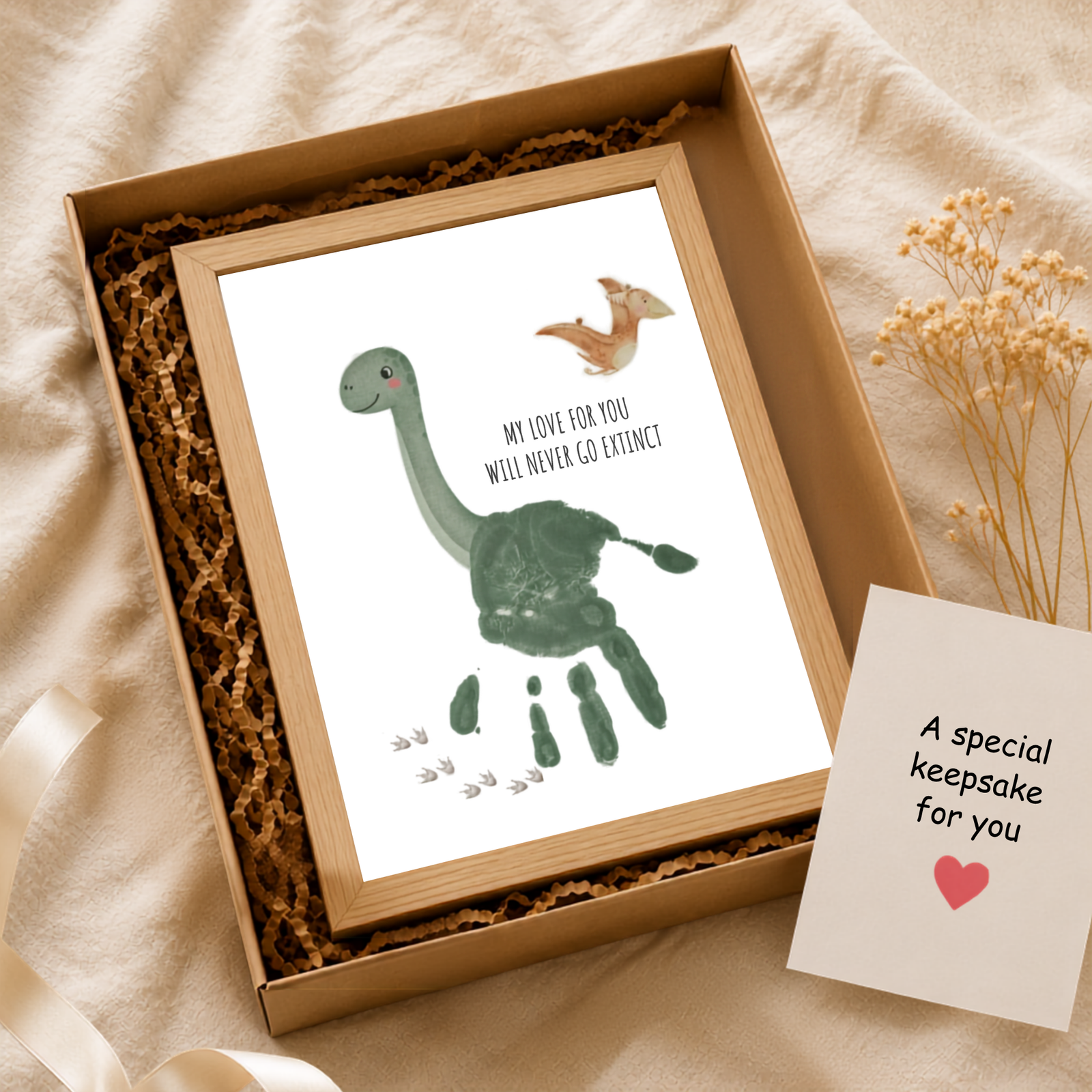 Personalized Dinosaur Handprint Art