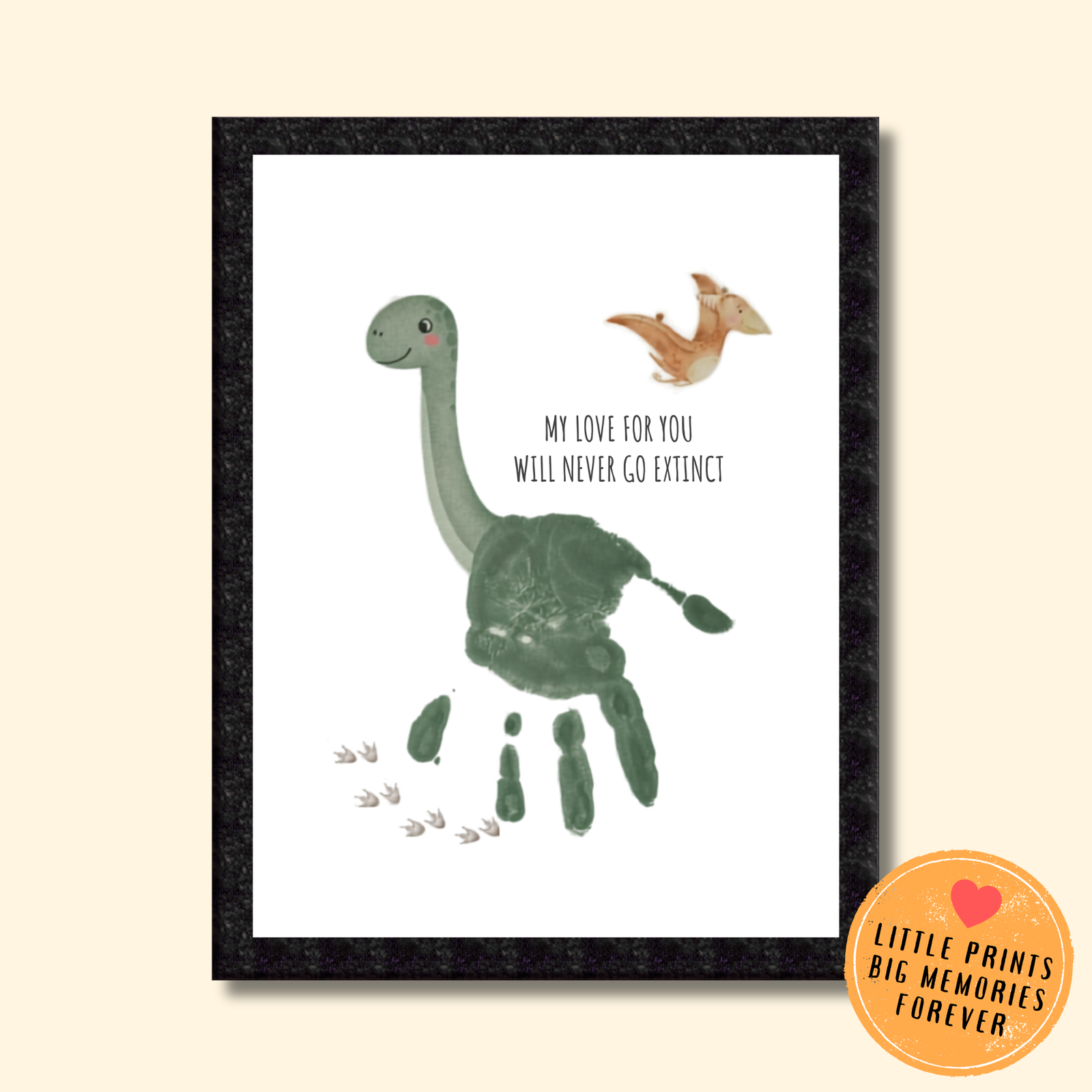 Personalized Dinosaur Handprint Art