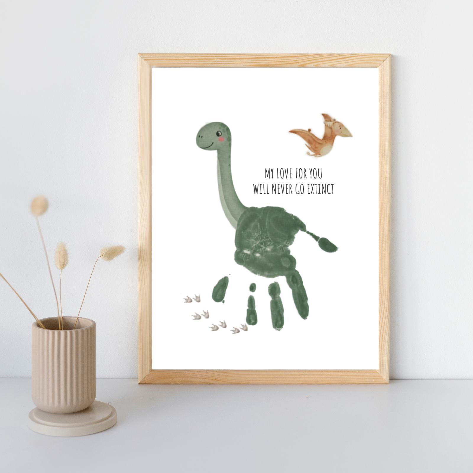 Personalized Dinosaur Handprint Art