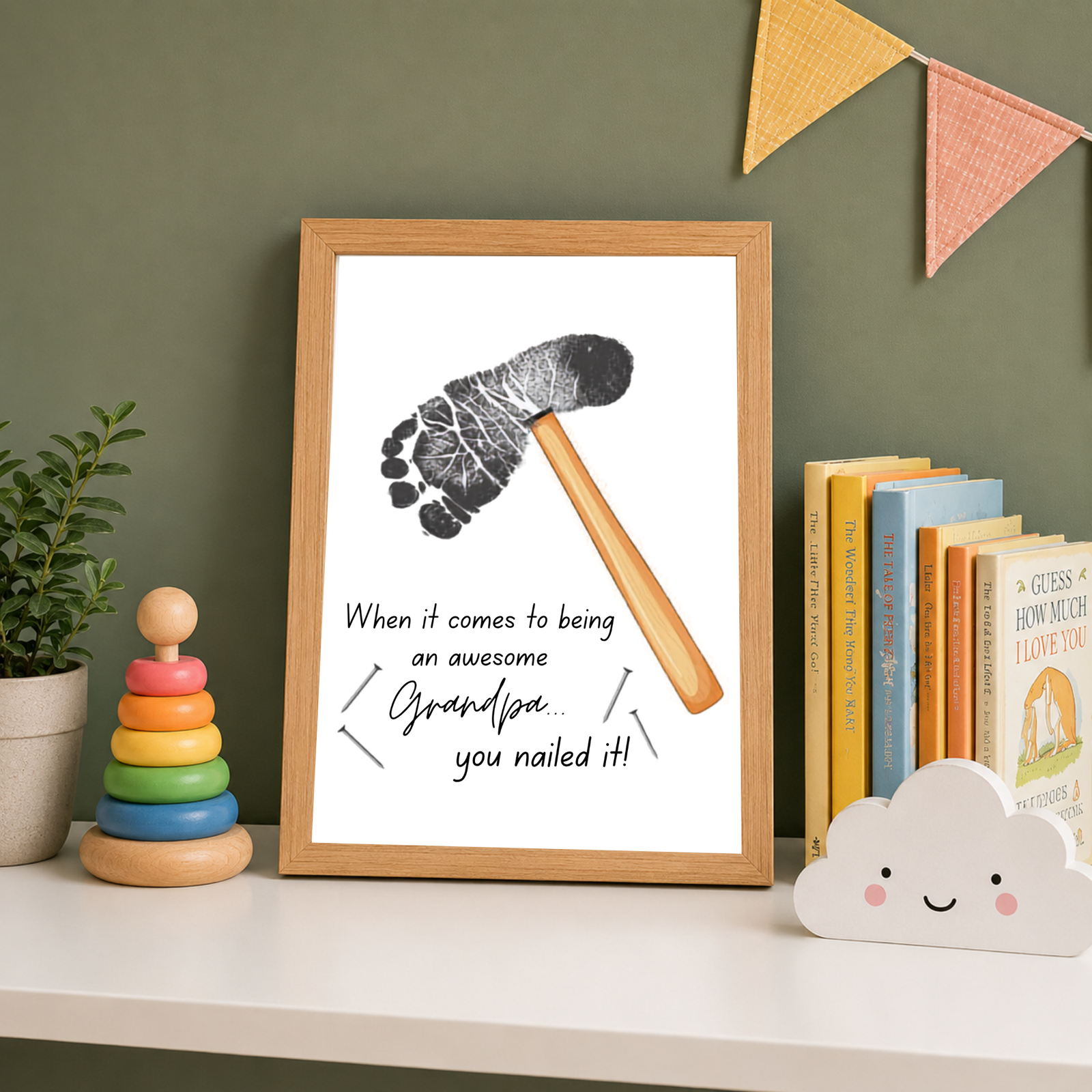 Personalized Hammer Footprint Art
