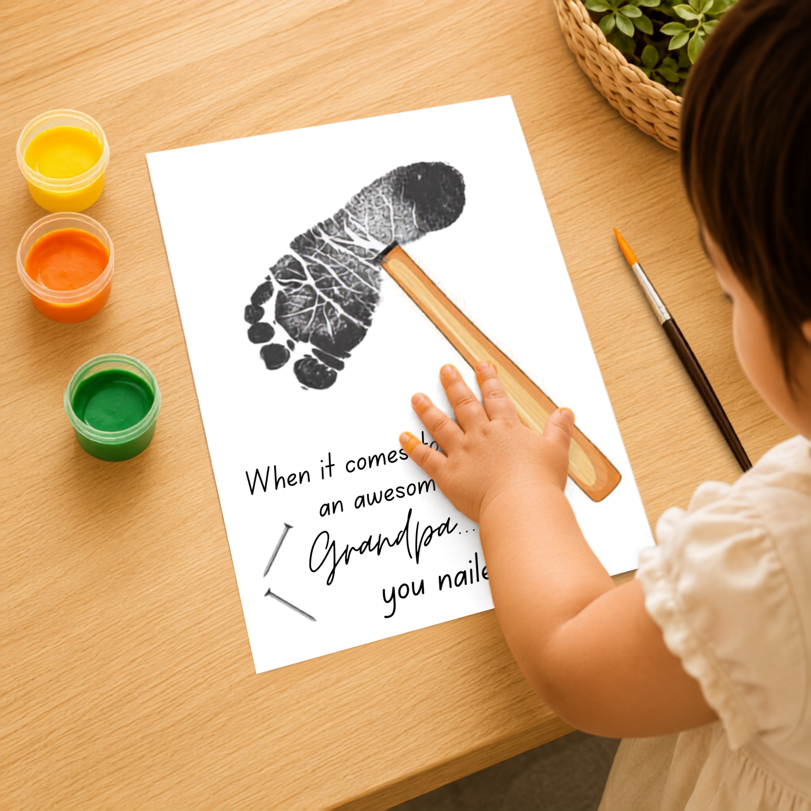 Personalized Hammer Footprint Art