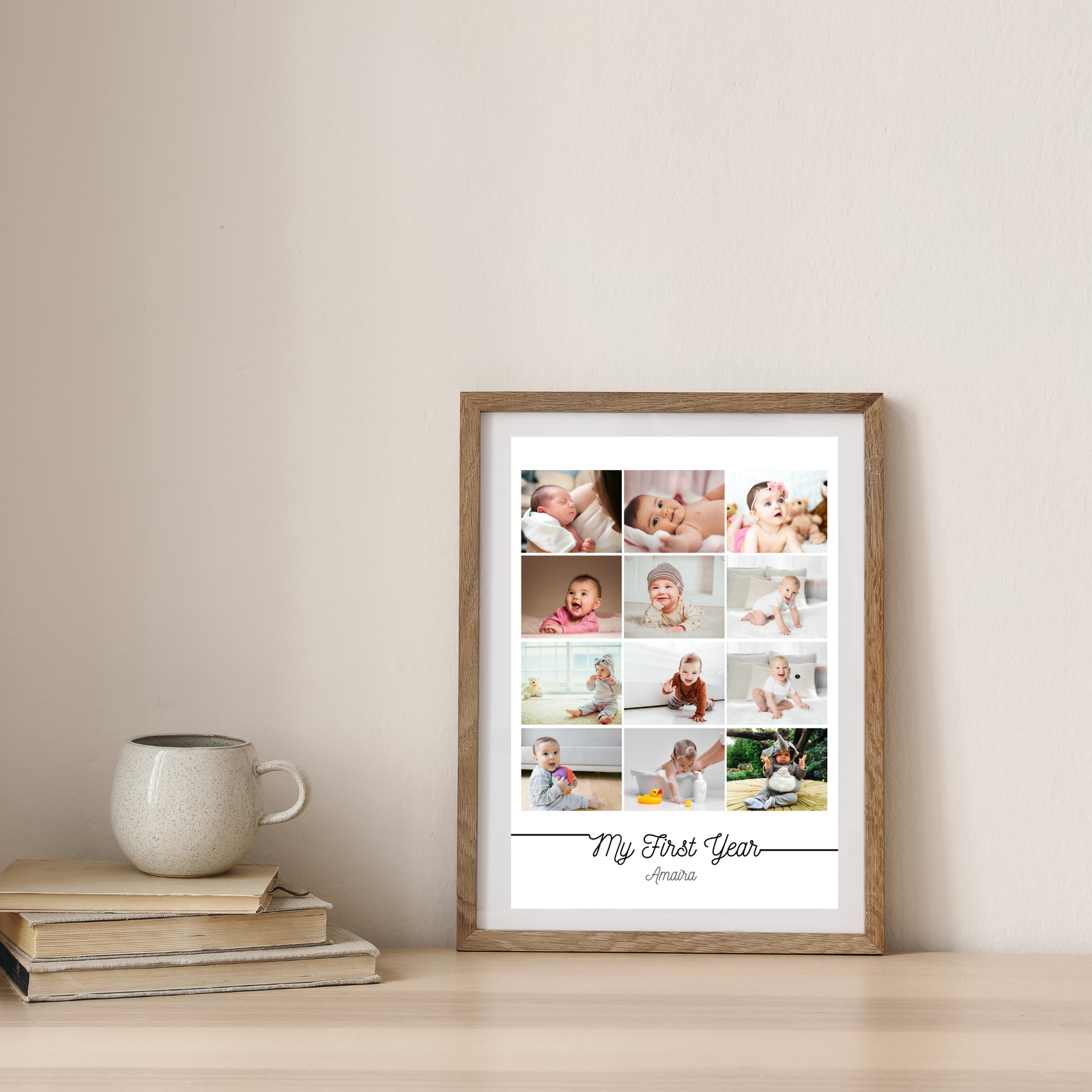 Grabwide Personalized 12 Month Baby Memory Picture Photo Frame