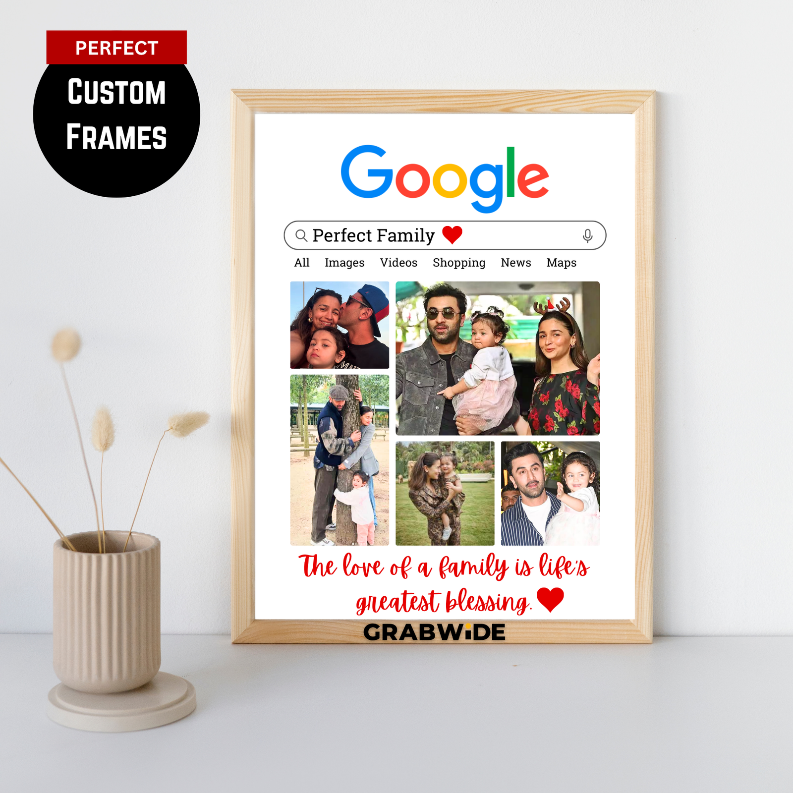 Grabwide Personalized Google Search Style Family Photo Frame