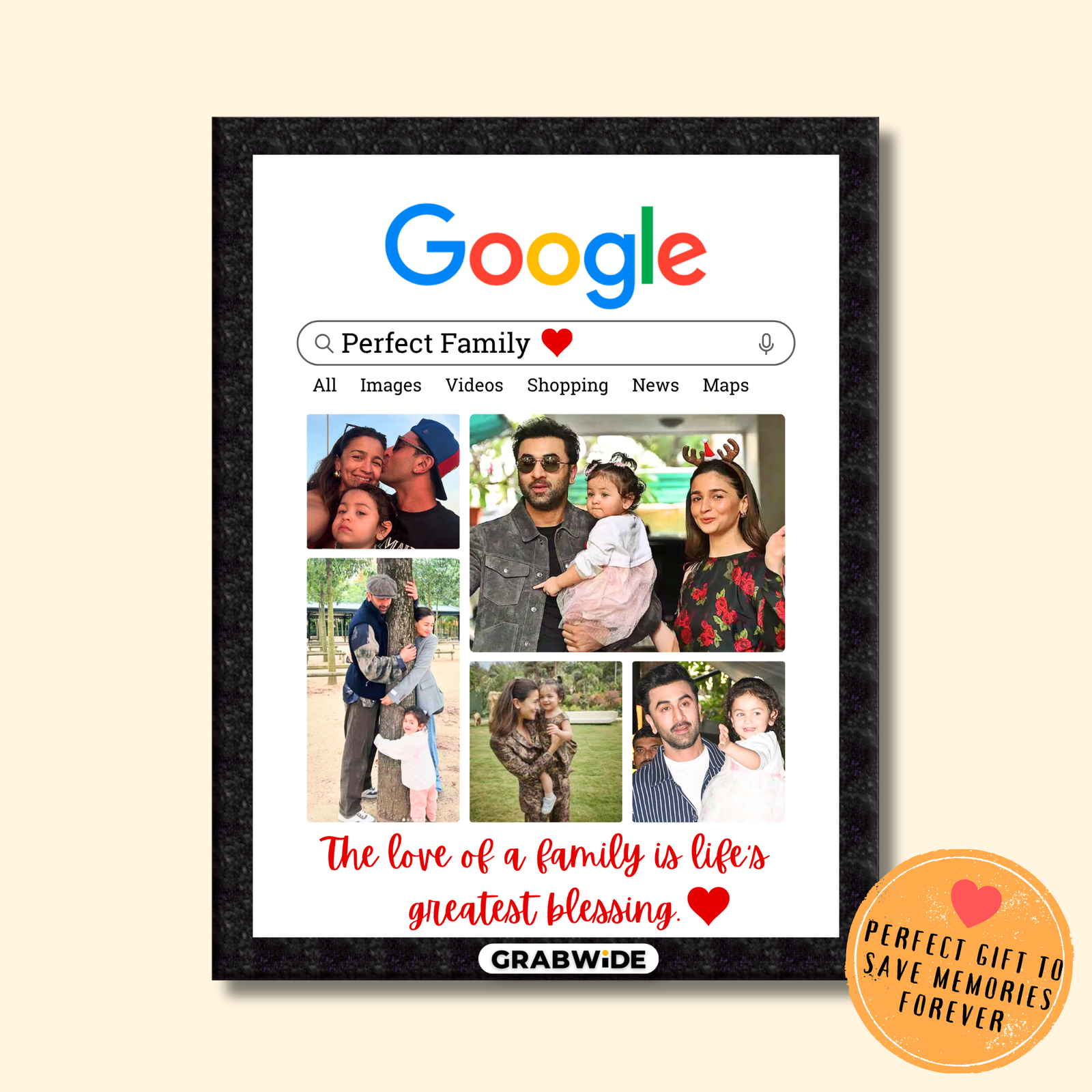 Grabwide Personalized Google Search Style Family Photo Frame