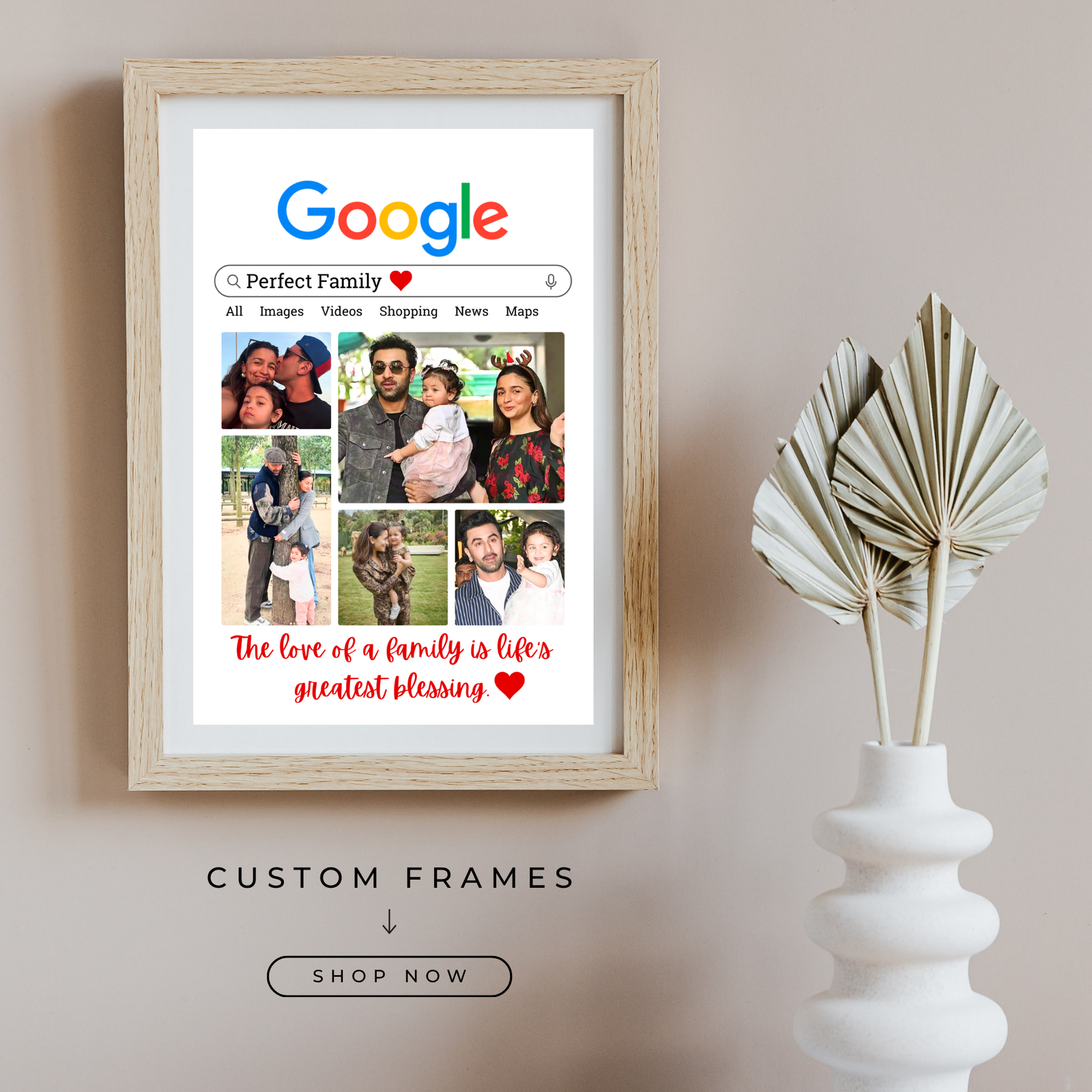 Grabwide Personalized Google Search Style Family Photo Frame