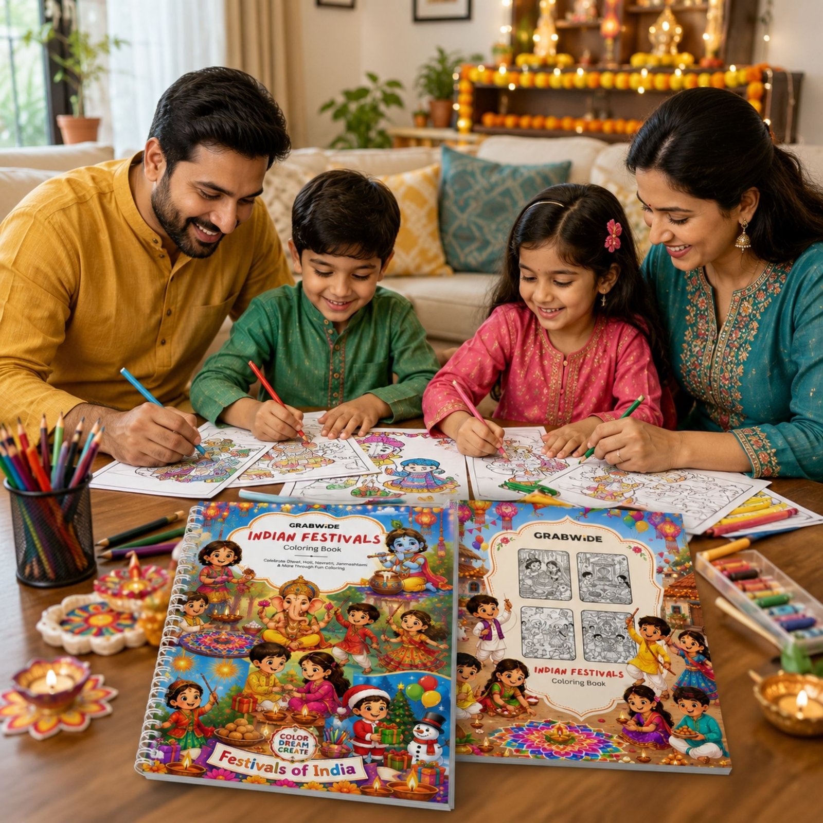 Indian Festivals Coloring Book -Fun Festival Coloring Pages