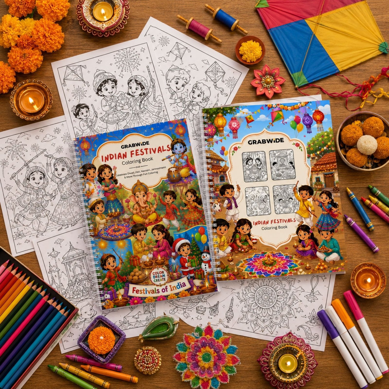 Indian Festivals Coloring Book -Fun Festival Coloring Pages
