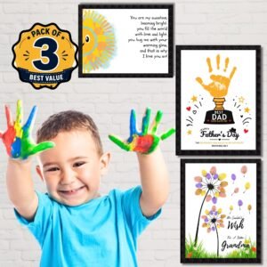 DIY Handprint Footprint Keepsake Photo Frame – Pack of 3 | Baby & Kids Gift