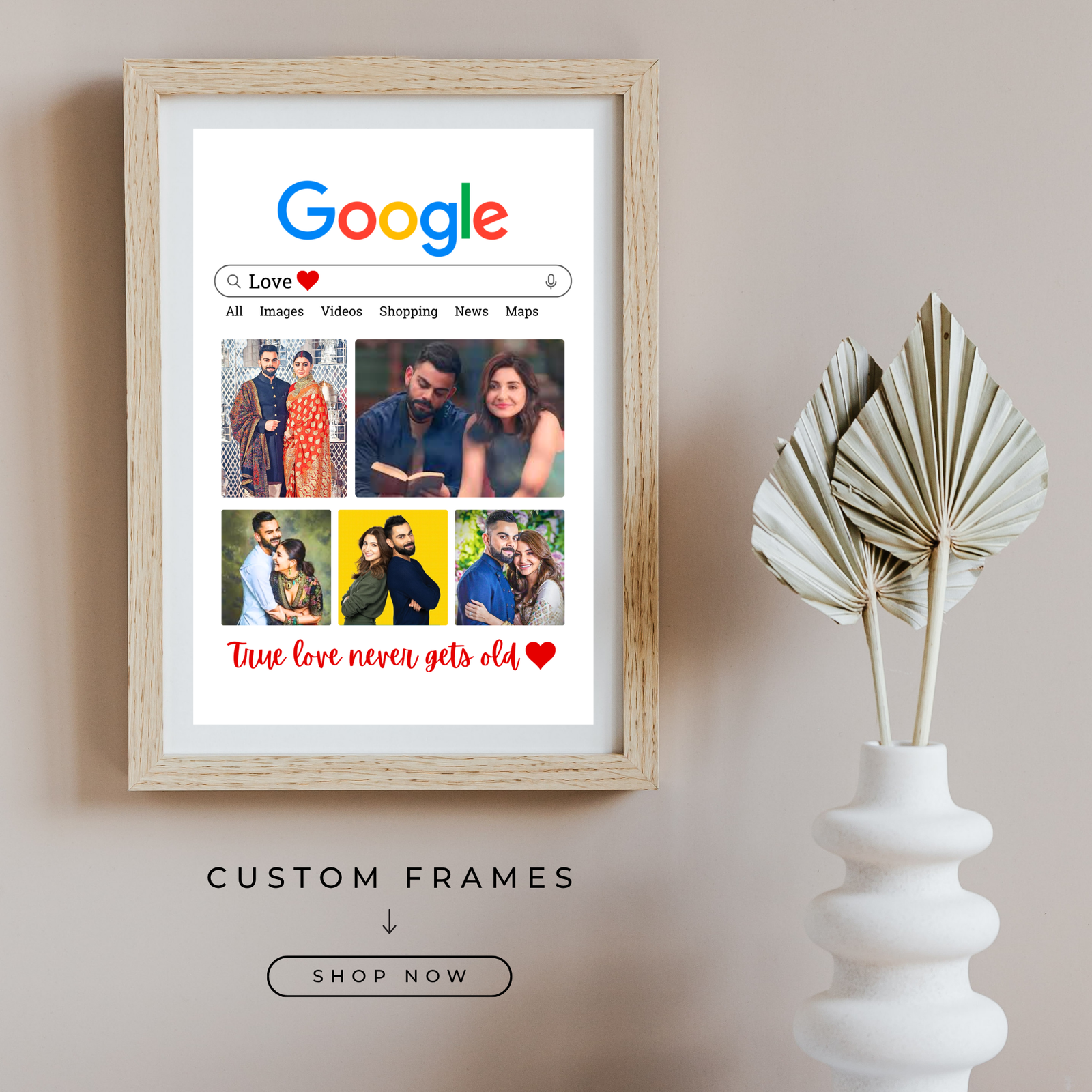 Grabwide Personalized Google Search Style Couple Photo Frame