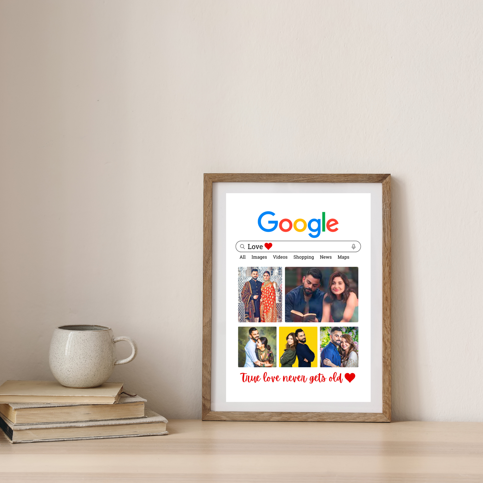 Grabwide Personalized Google Search Style Couple Photo Frame