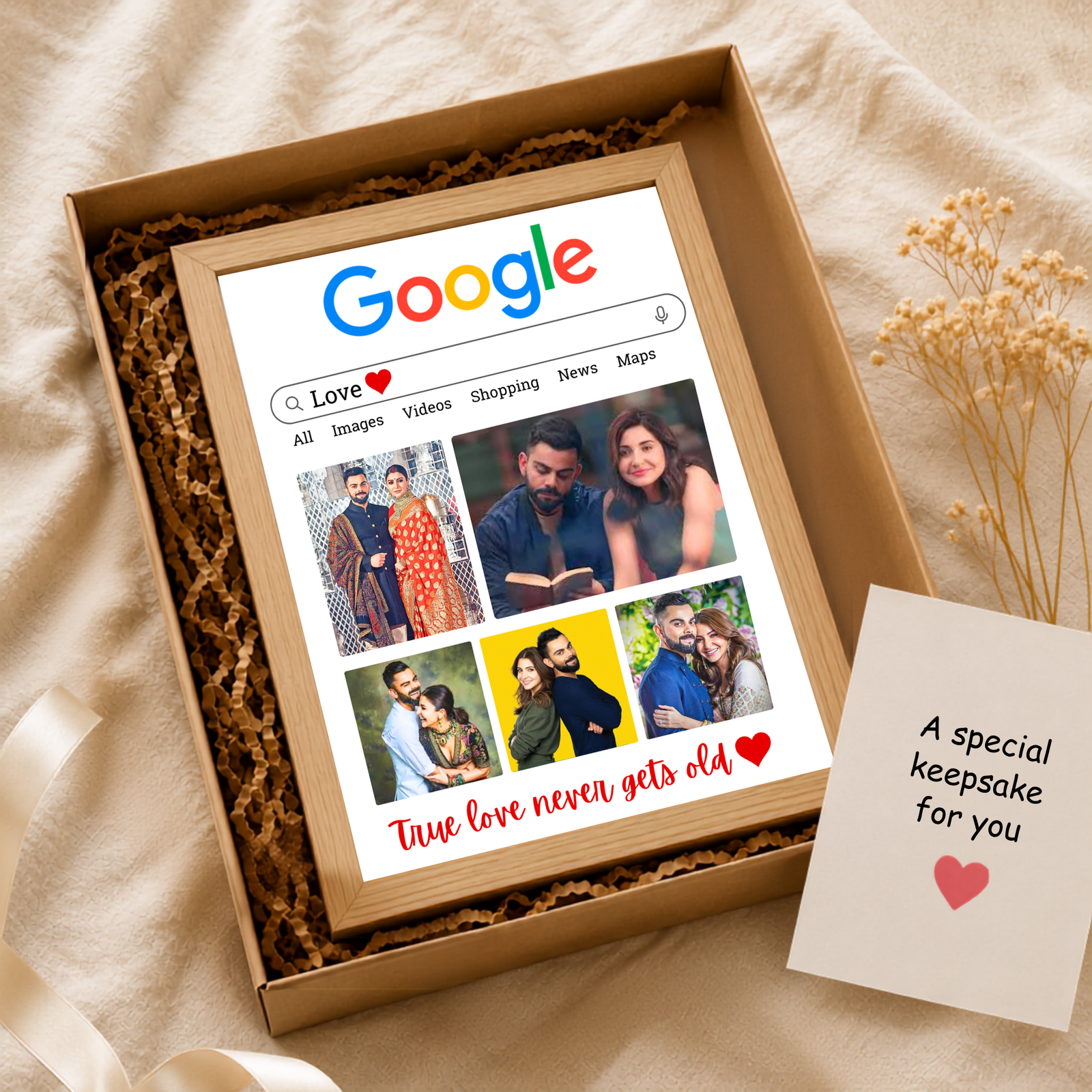 Grabwide Personalized Google Search Style Couple Photo Frame