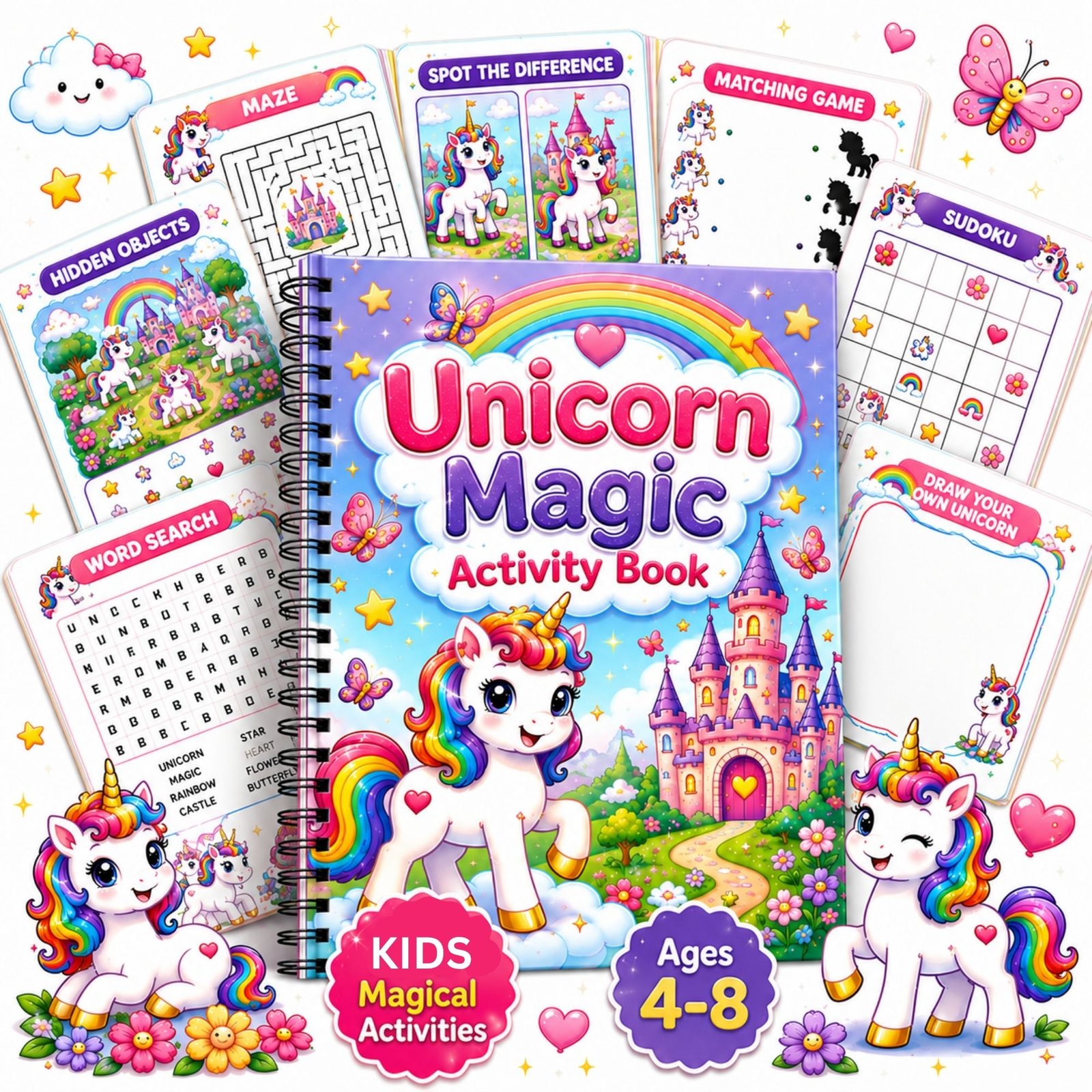 Unicorn Magic Activity Book for Kids Ages 4–12