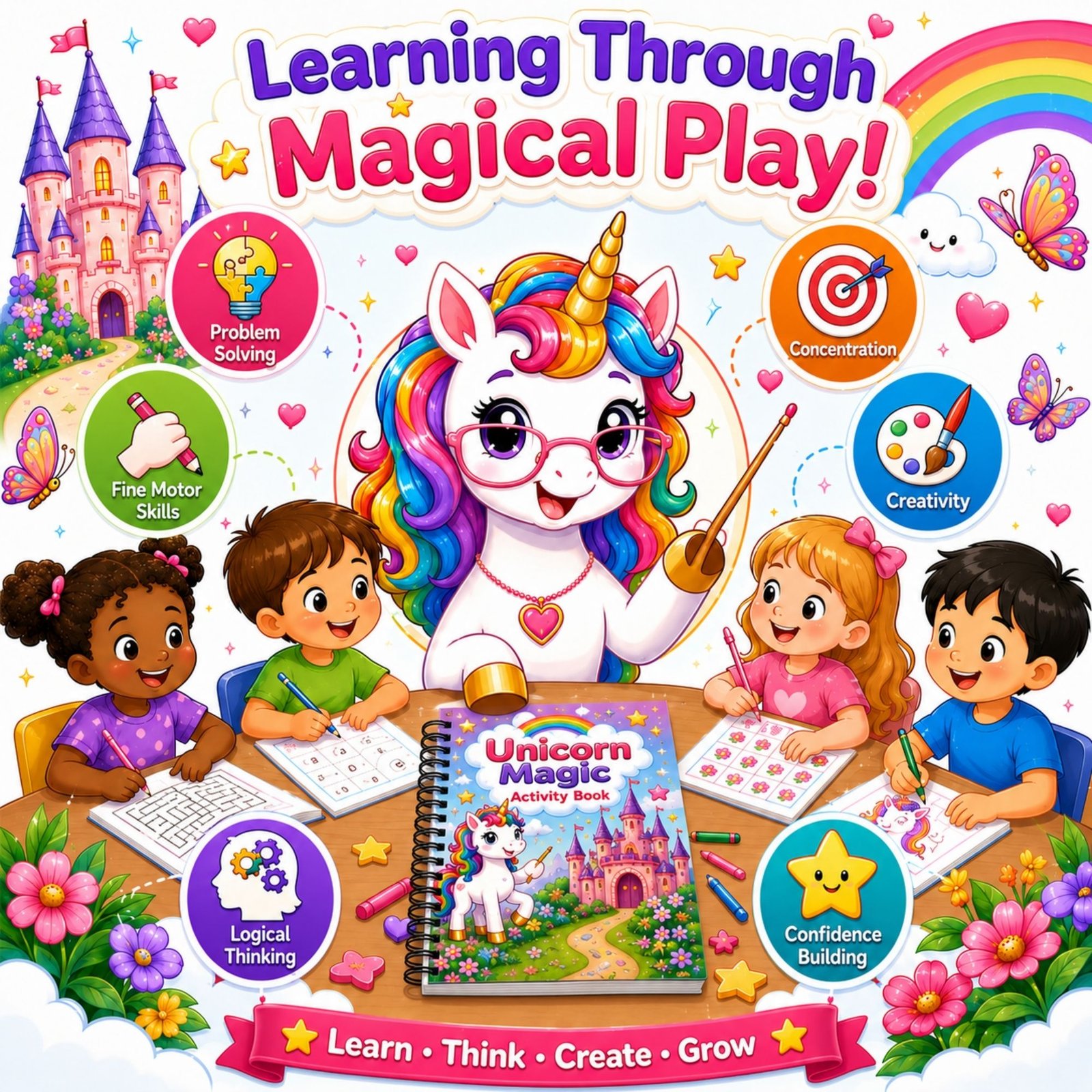 Unicorn Magic Activity Book for Kids Ages 4–12
