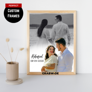 Grabwide Personalized Couple Photo Frame with Dual Photo Design