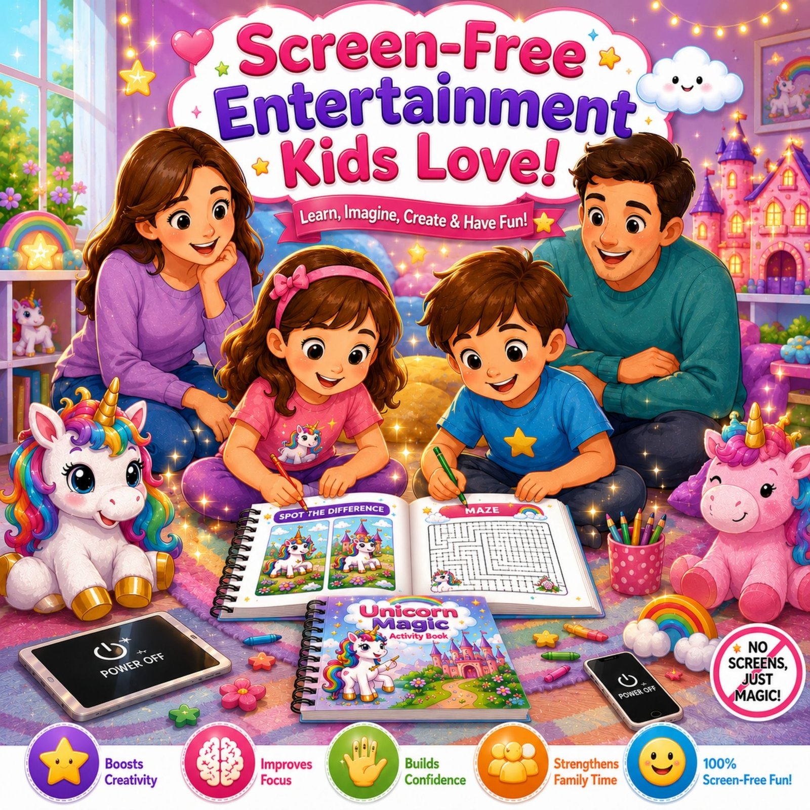 Unicorn Magic Activity Book for Kids Ages 4–12