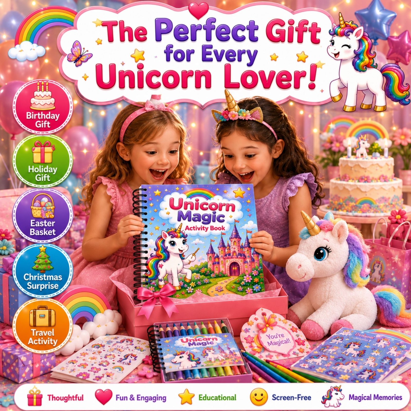 Unicorn Magic Activity Book for Kids Ages 4–12